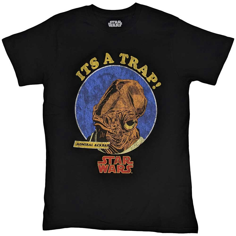 Paradiso Clothing Men's Black Star Wars T Shirt Ackbar It's A Trap New Official - L
