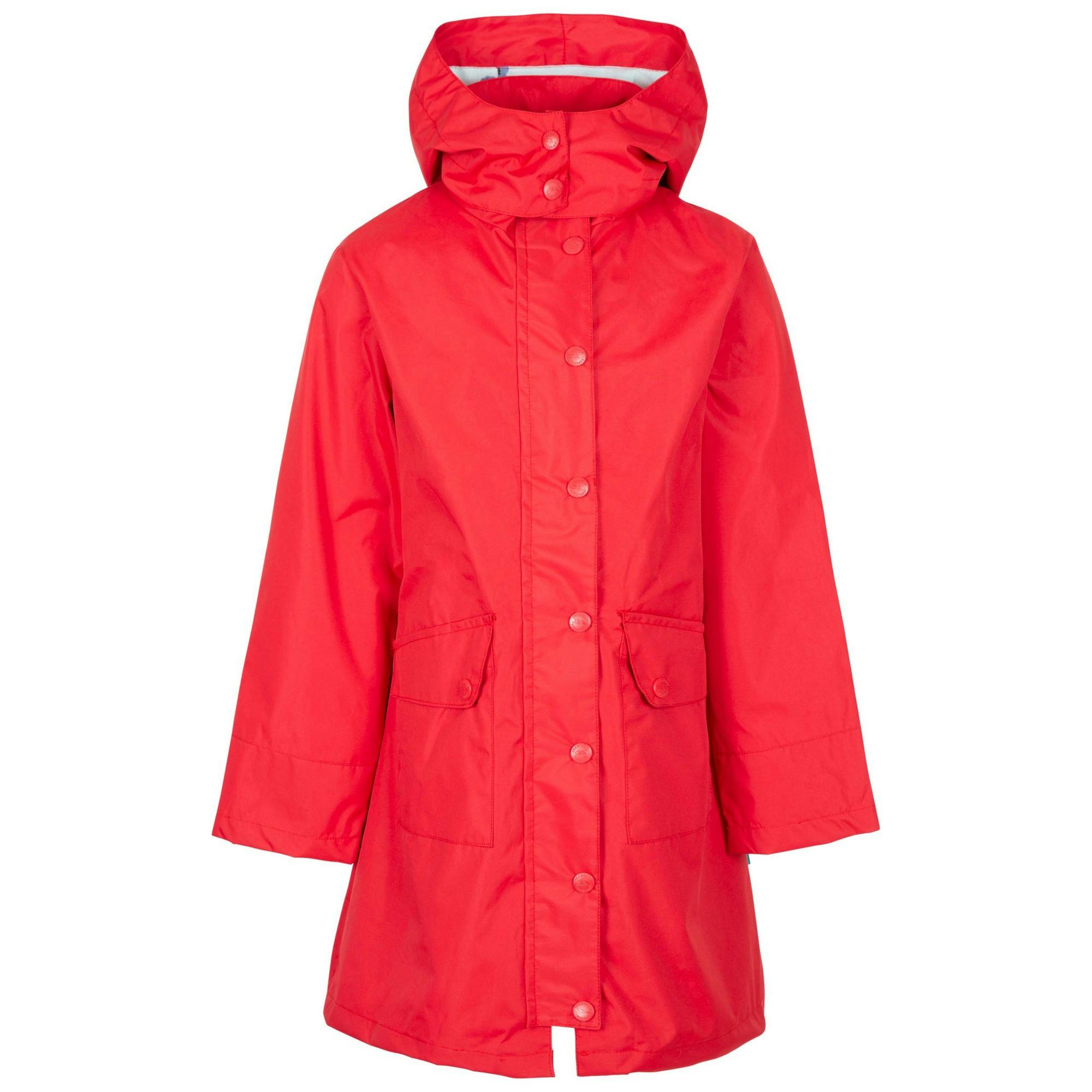 Trespass Girls Red Drizzling Waterproof Jacket - 9-10 Years - 100% Polyester