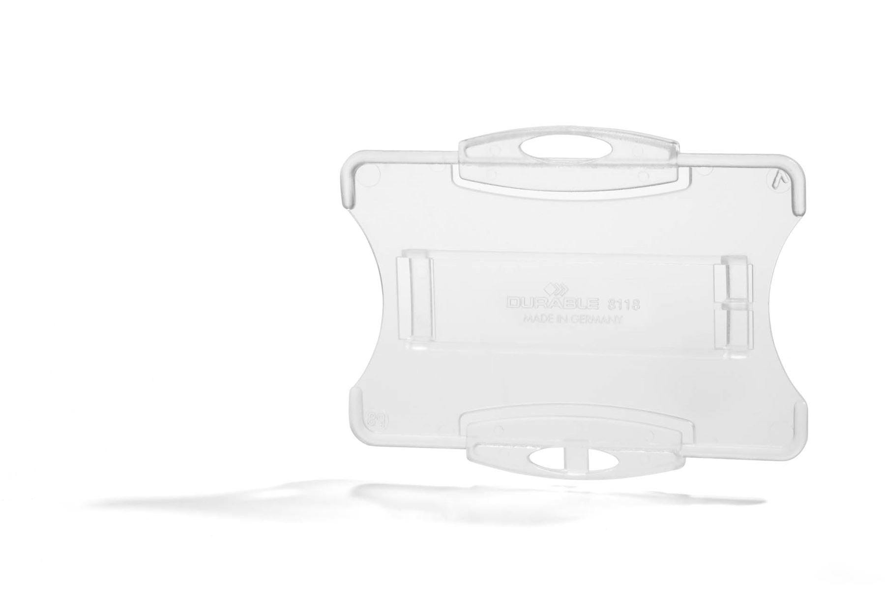 Durable Security Pass Plastic Id Card Holders For Lanyards | 10 Pack | Clear