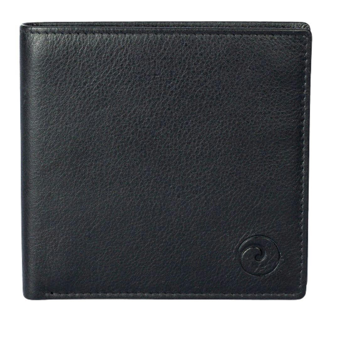Mala Leather Men's Black Origin Slim Wallet With Dipped Coin Pocket - Leather - Plain