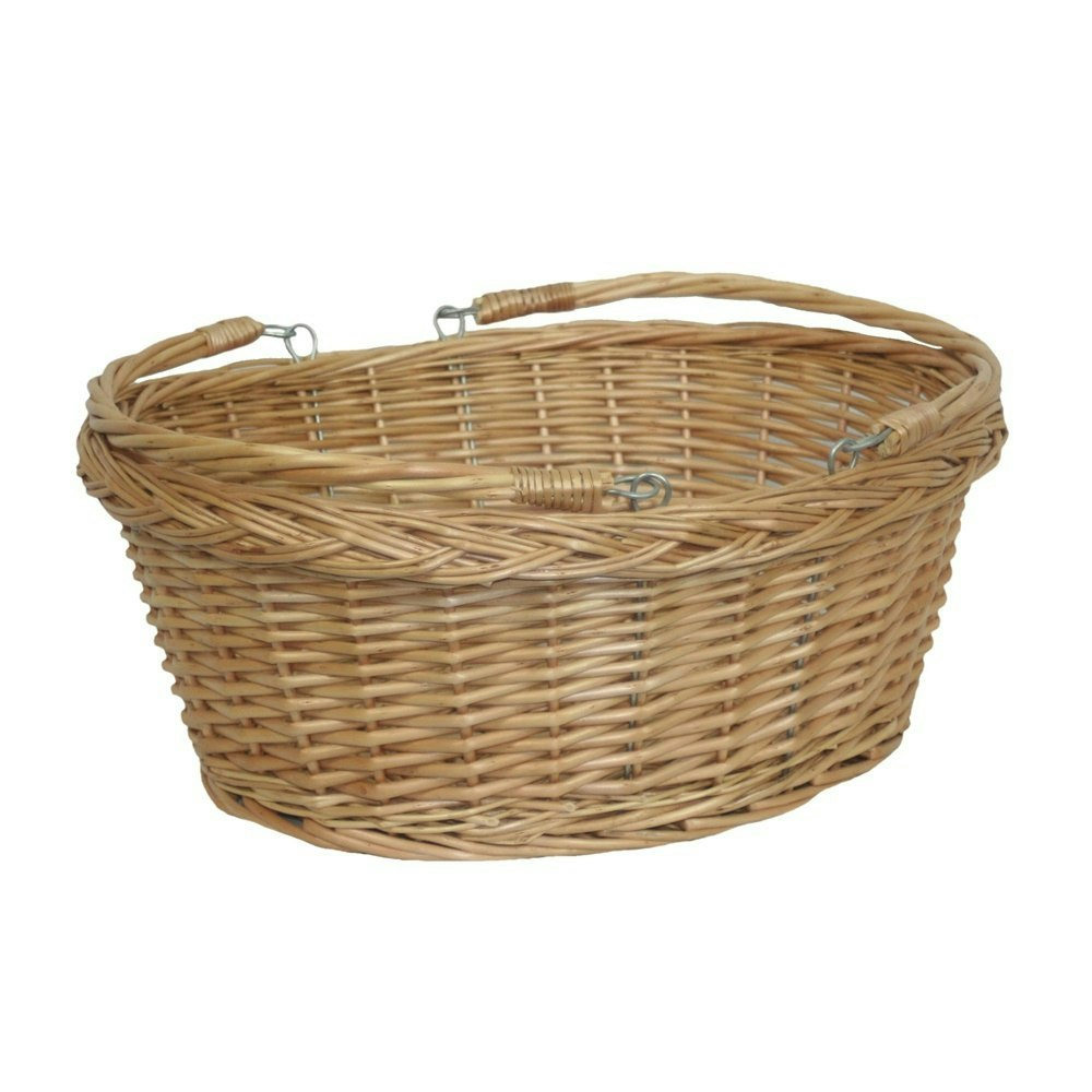 Red Hamper Red/Brown Hamper Large Swing Handle Wicker Shopping Basket