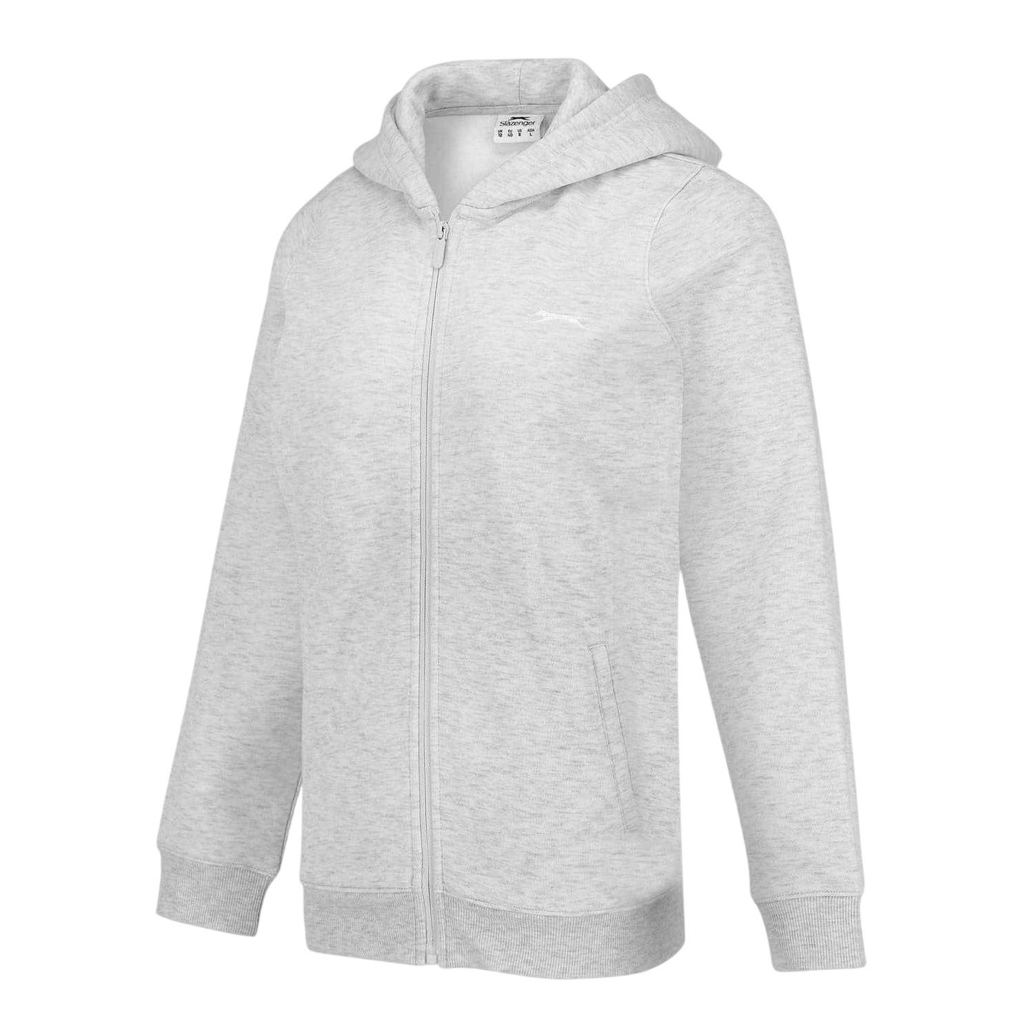 Slazenger Women's Logo Fitted Full Zip Hoodie - Ice Marl Marl - 10 Uk - Ice Marl Marl - 65% Polyester/35% Cotton