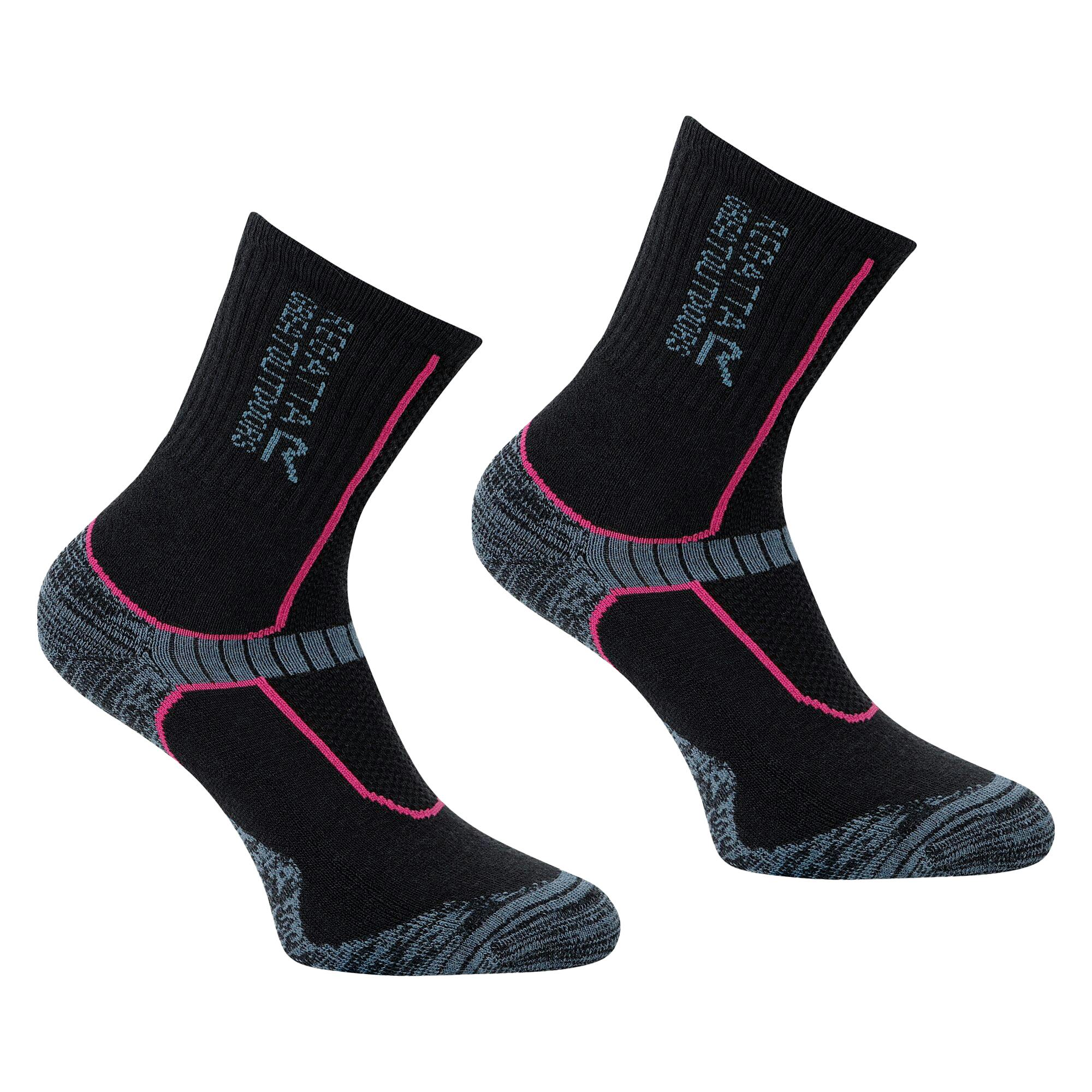 Regatta Women's Grey/Blue Merino Wool Hiking Crew Socks - Seal /Storm - Seal /Storm - 3 Uk-5 Uk - 50% Merino Wool/25% Acrylic/20% Polyamide/5% Elastane