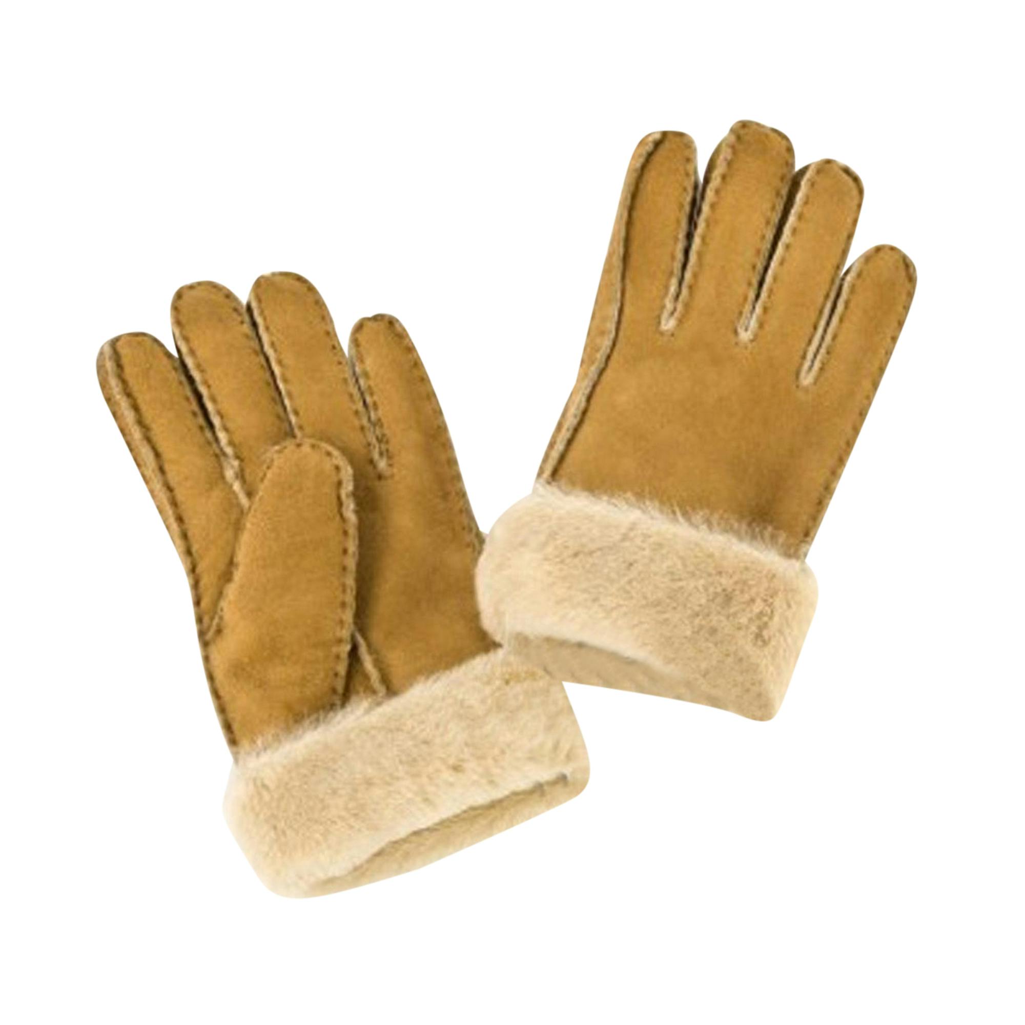 Eastern Counties Leather Women's Cuffed Sheepskin Gloves - Tan - M - Tan - 100% Sheepskin