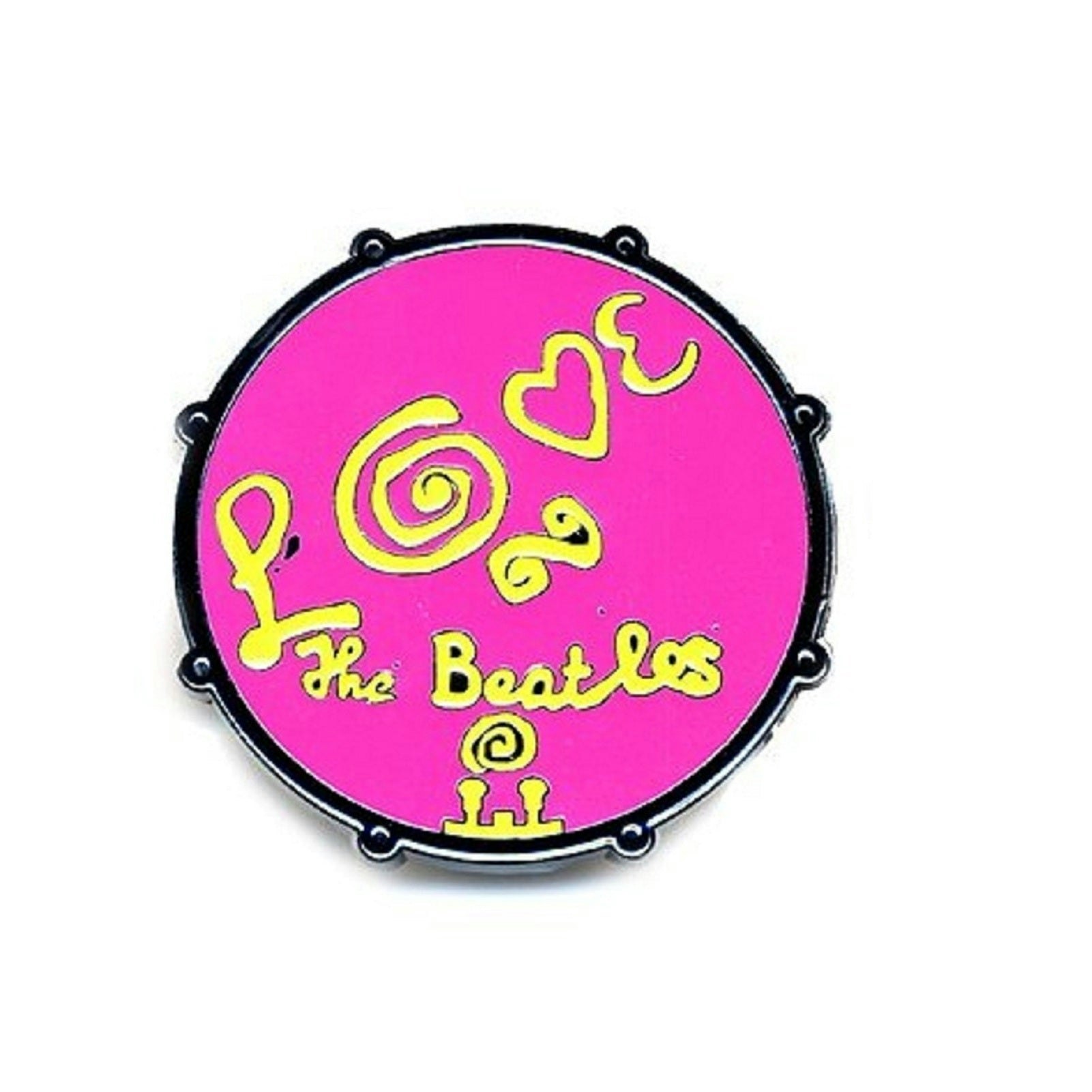 Paradiso Clothing Pink The Beatles Drum Love Pin Badge