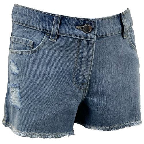 Coolandnew Girls Blue Distressed Ripped Denim Shorts - Denim - 4 Years