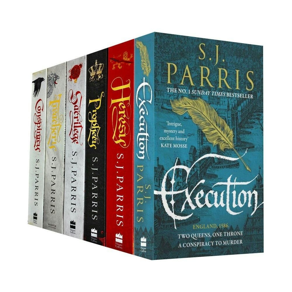 Harpercollins S J Parris Giordano Bruno Series 6 Book Set - Heresy Treachery Prophecy Sacrilege, Execution