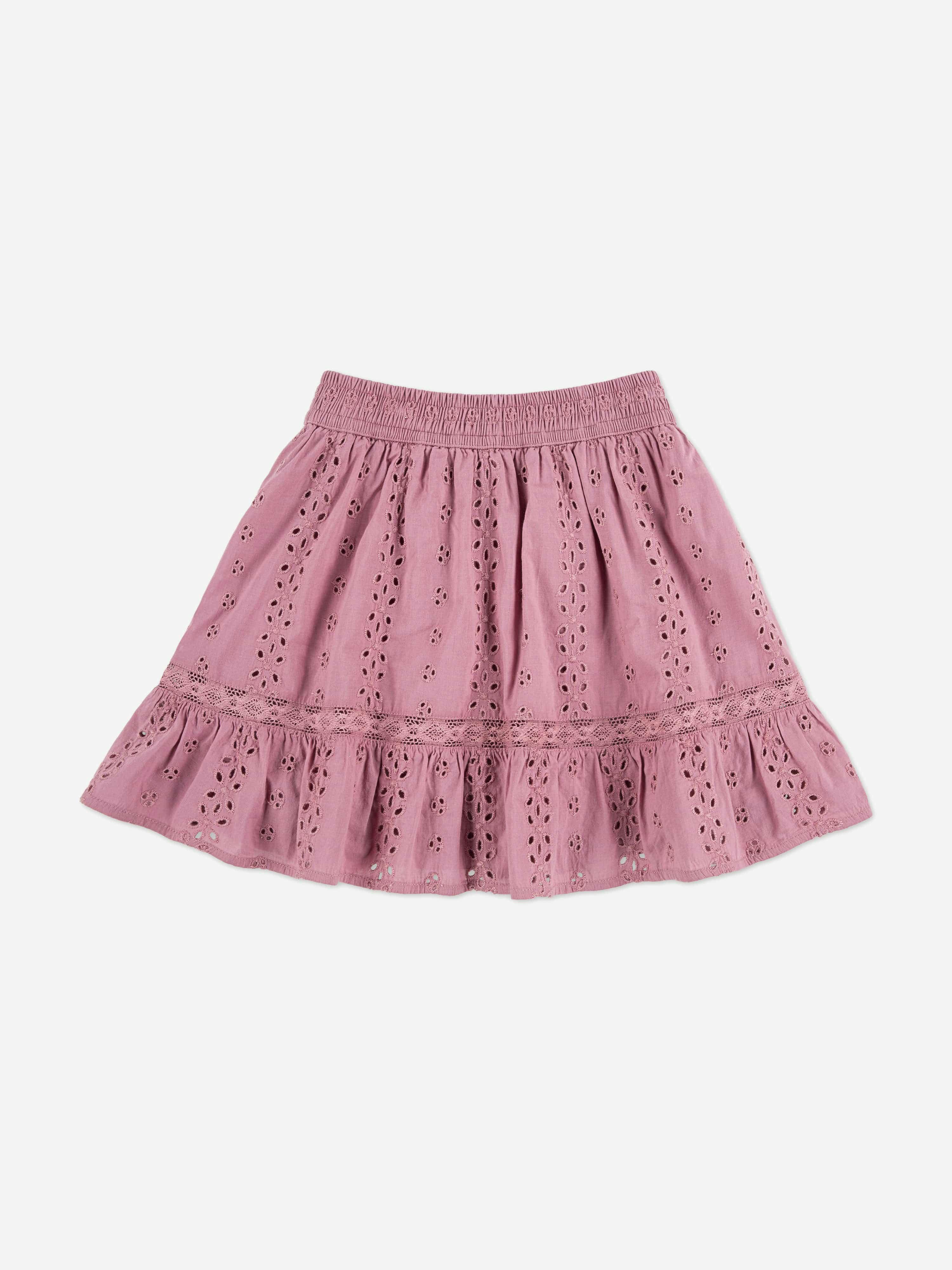 Abercrombie & Fitch Girls Pink Eyelet Mini Skort In - 13 - 14 Yrs