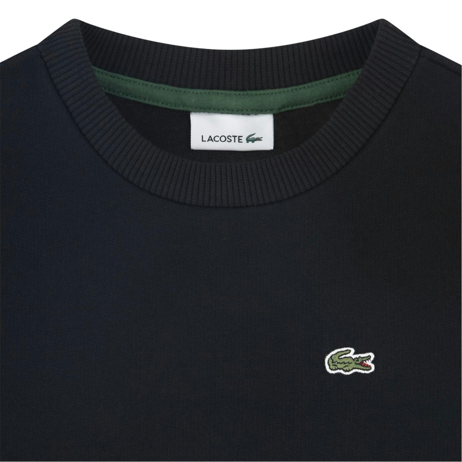 Lacoste Black Kids Logo Crew Neck Sweatshirt - 6 Years - 80% Cotton/20% Polyester