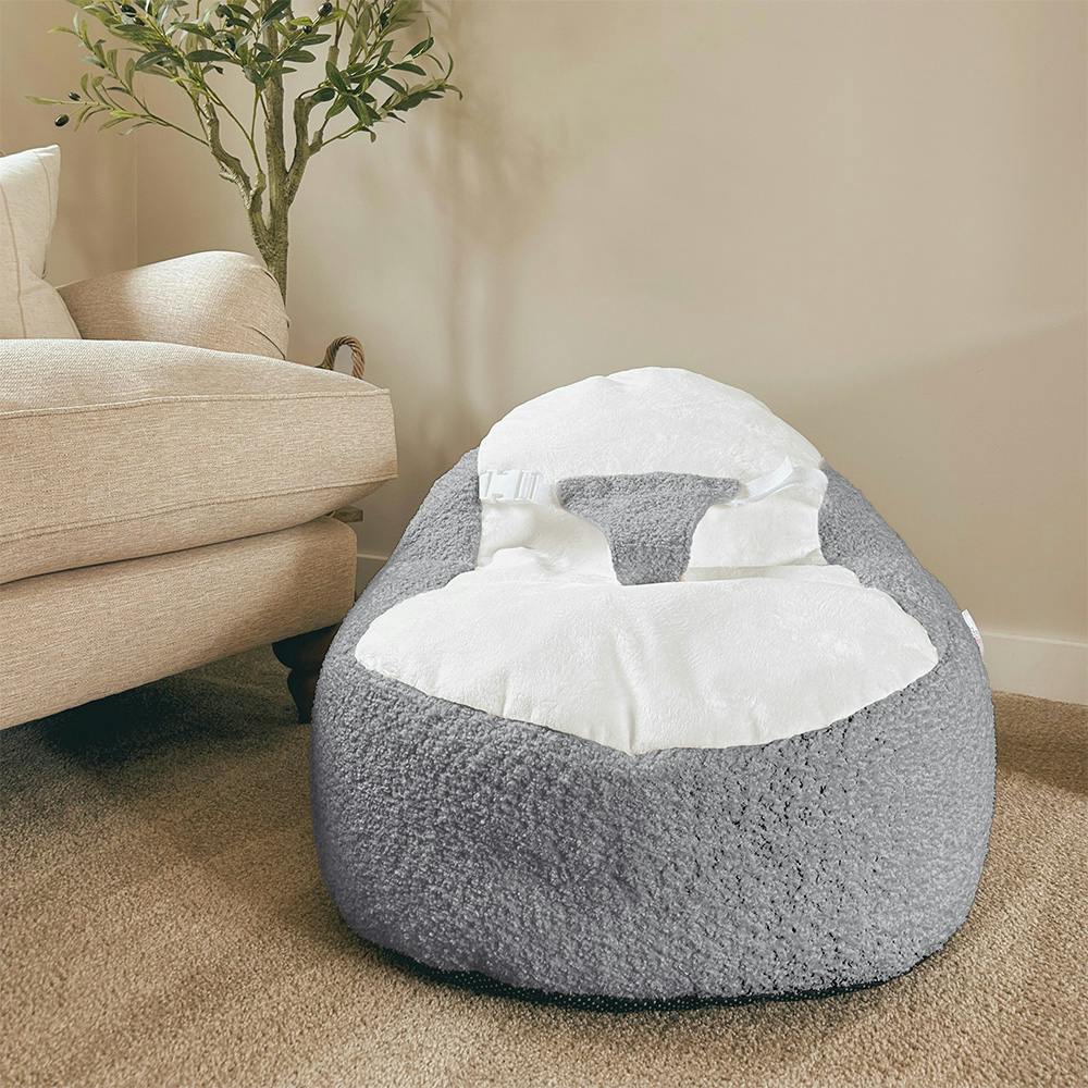Rackhams Grey Snug Gaga Baby Bean Bag - Soft & Supportive Newborn Seat