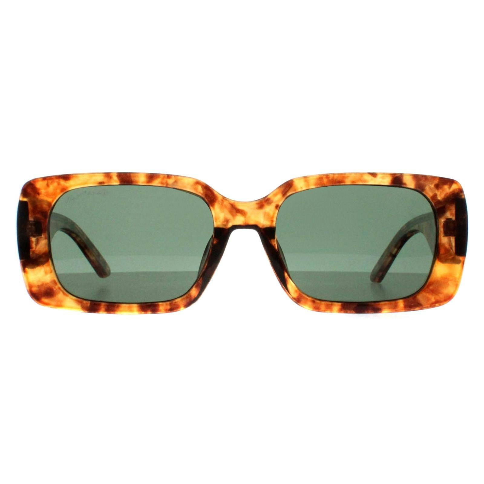Montana Women's Green Sunglasses Mp76 B Shiny Havana Soft Demi G15 Polarised For