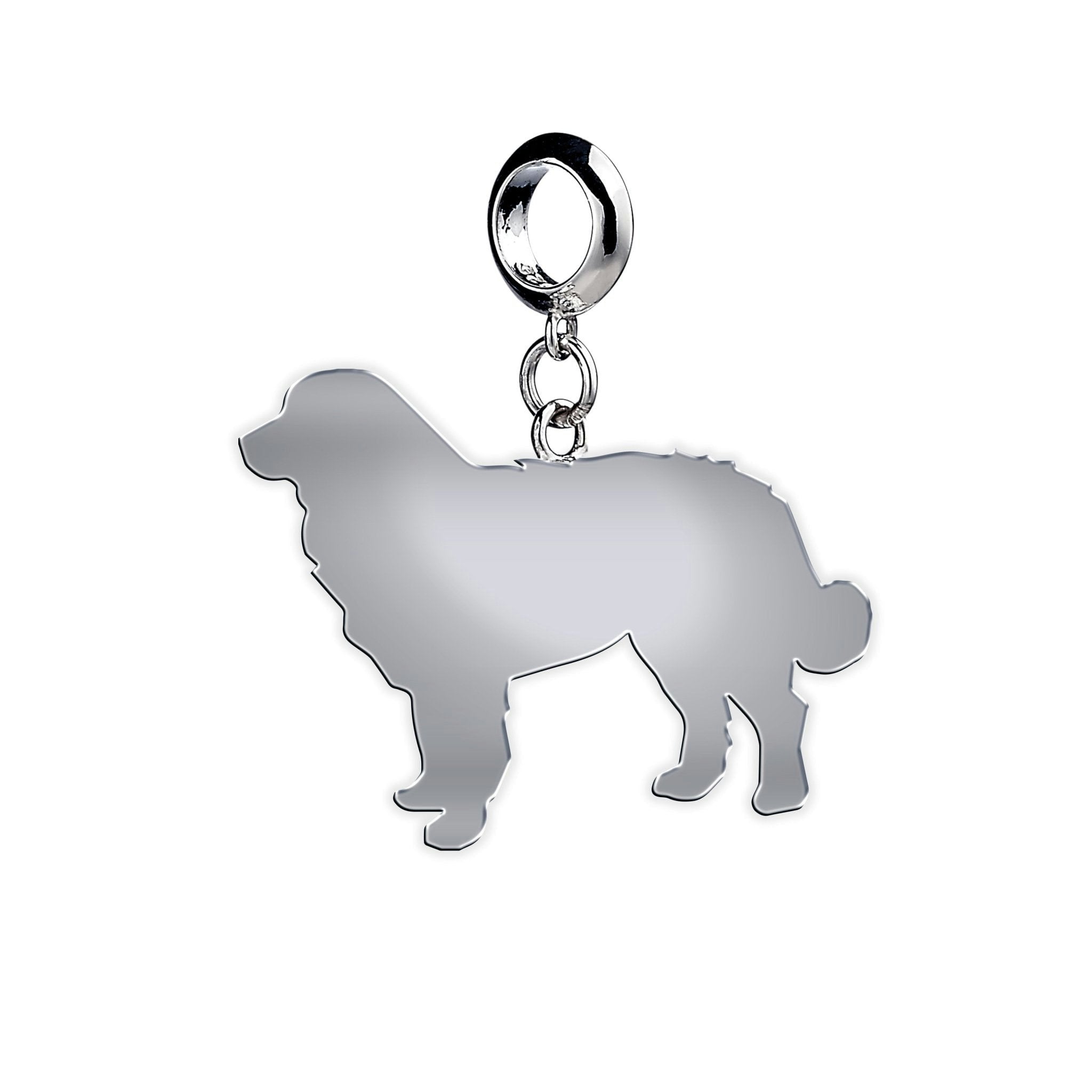 Mylee London Silver Bernese Mountain Dog Silhouette Charm - Yes - Slider Charm