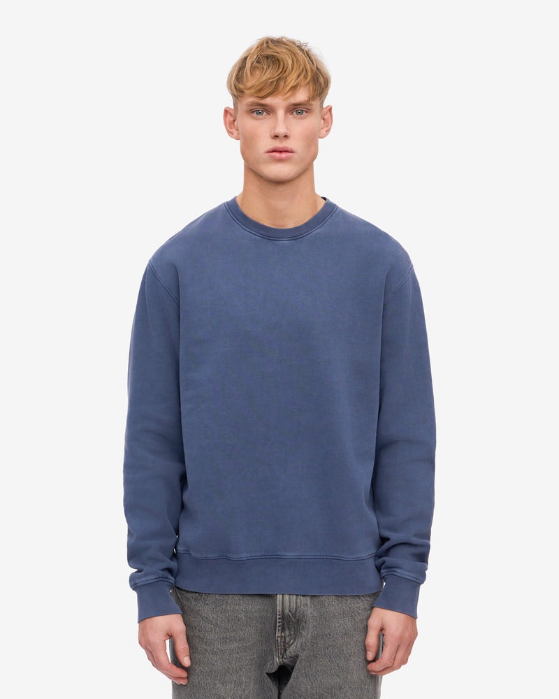 Colorful Standard Men's Blue Classic Organic Crew Neck Sweatshirt - Neptune - Neptune - L