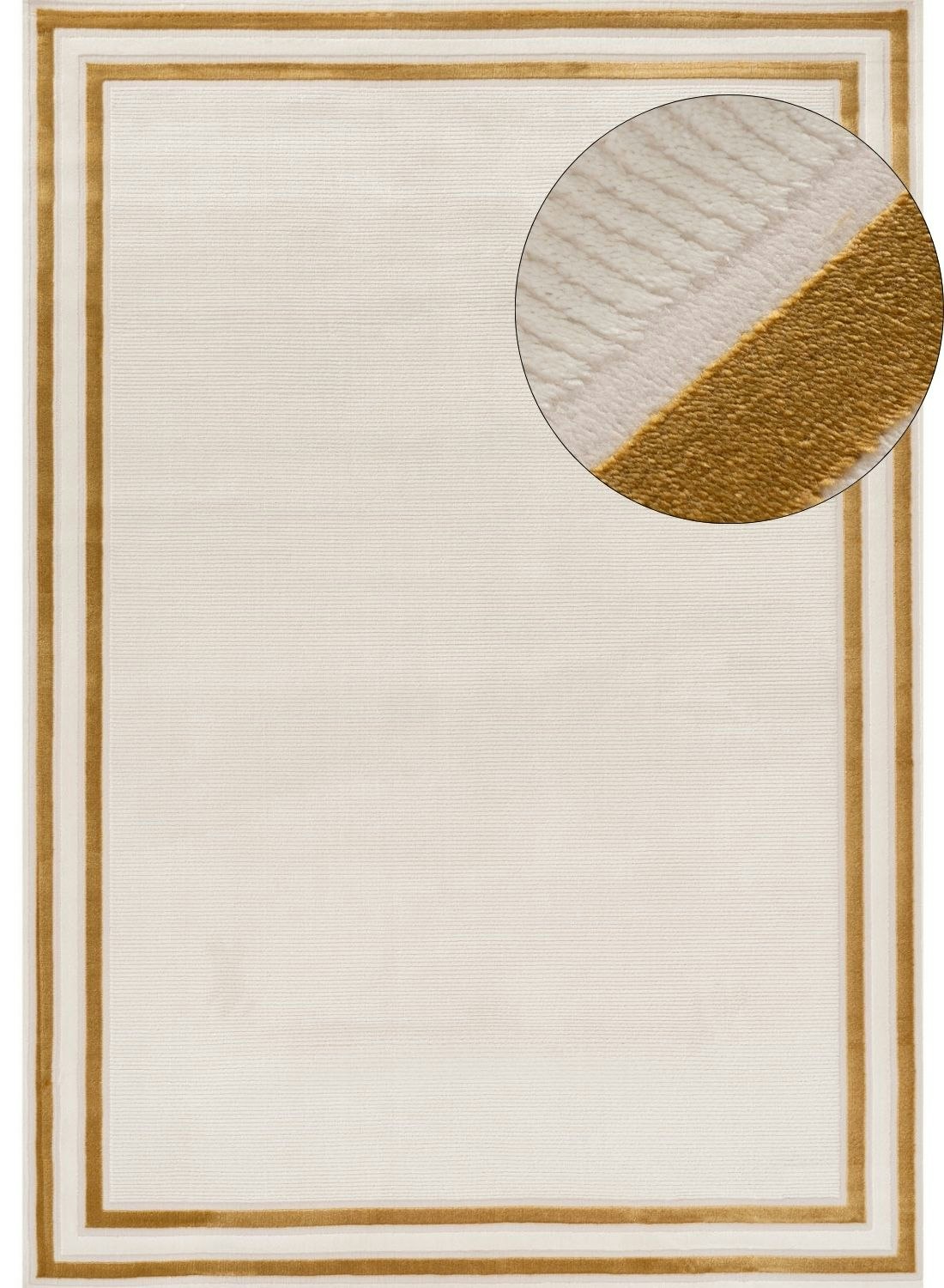 Rackhams Cream/Gold Carmel - Bordered Rug | 6060 - 160X230 Cm