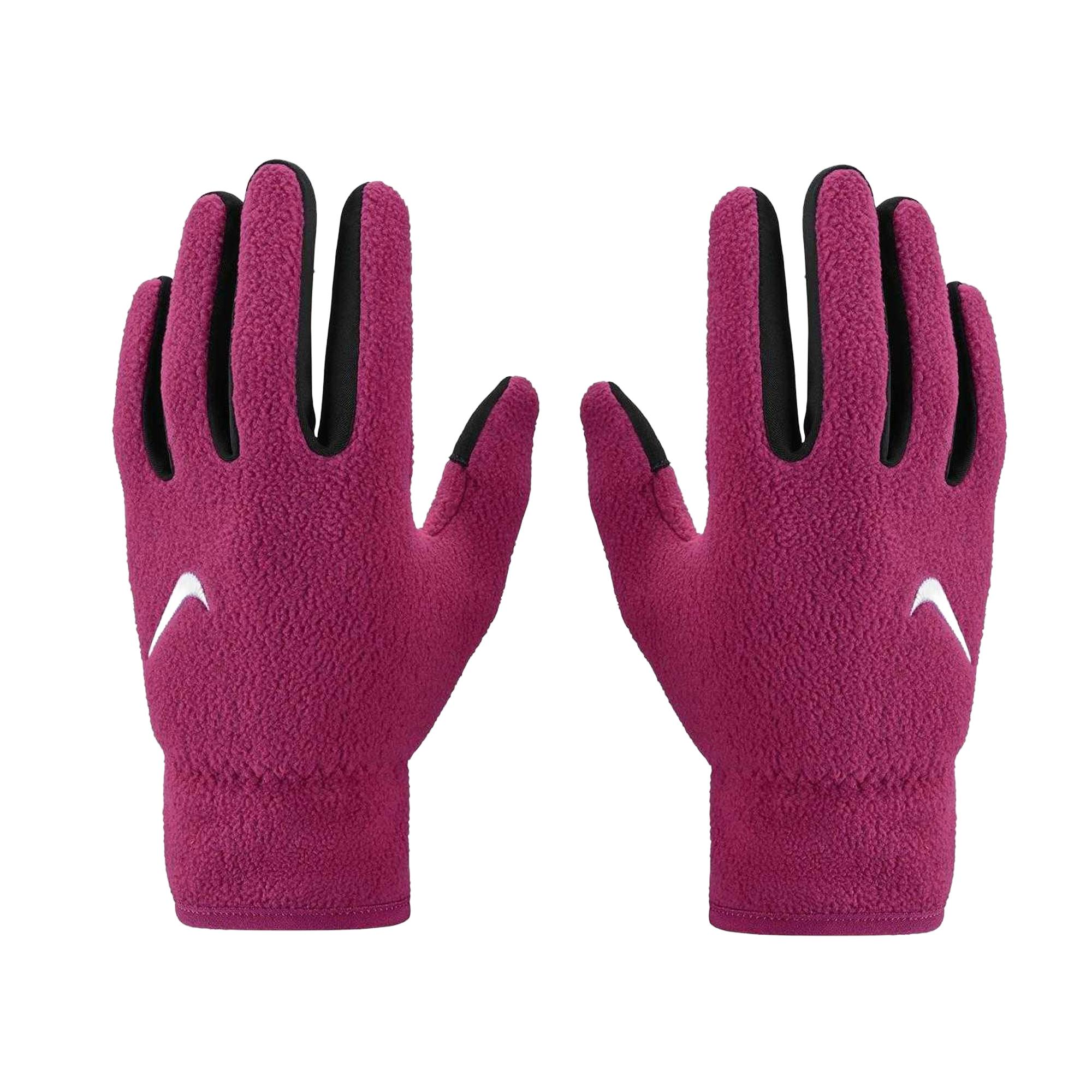 Nike Burgundy Kids One Fleece Therma-Fit Gloves - S - 87% Polyester/13% Spandex