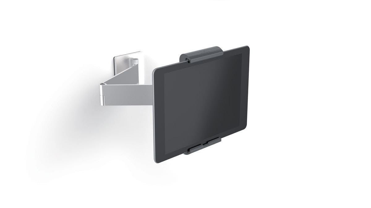 Durable Silver Aluminium Tablet Holder Ipad Wall Arm Mount | Lockable & Rotatable