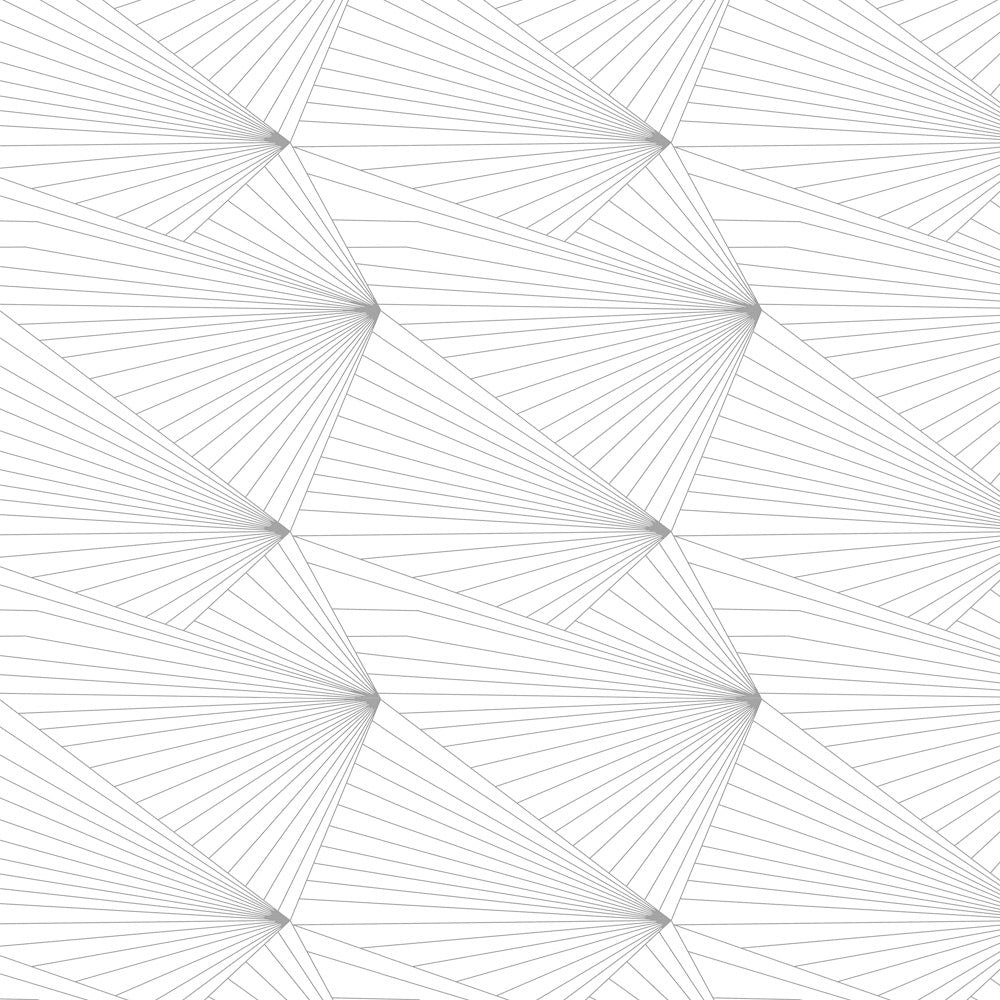 Erica Wakerly Grey/White Fan And Wallpaper - 10M Roll