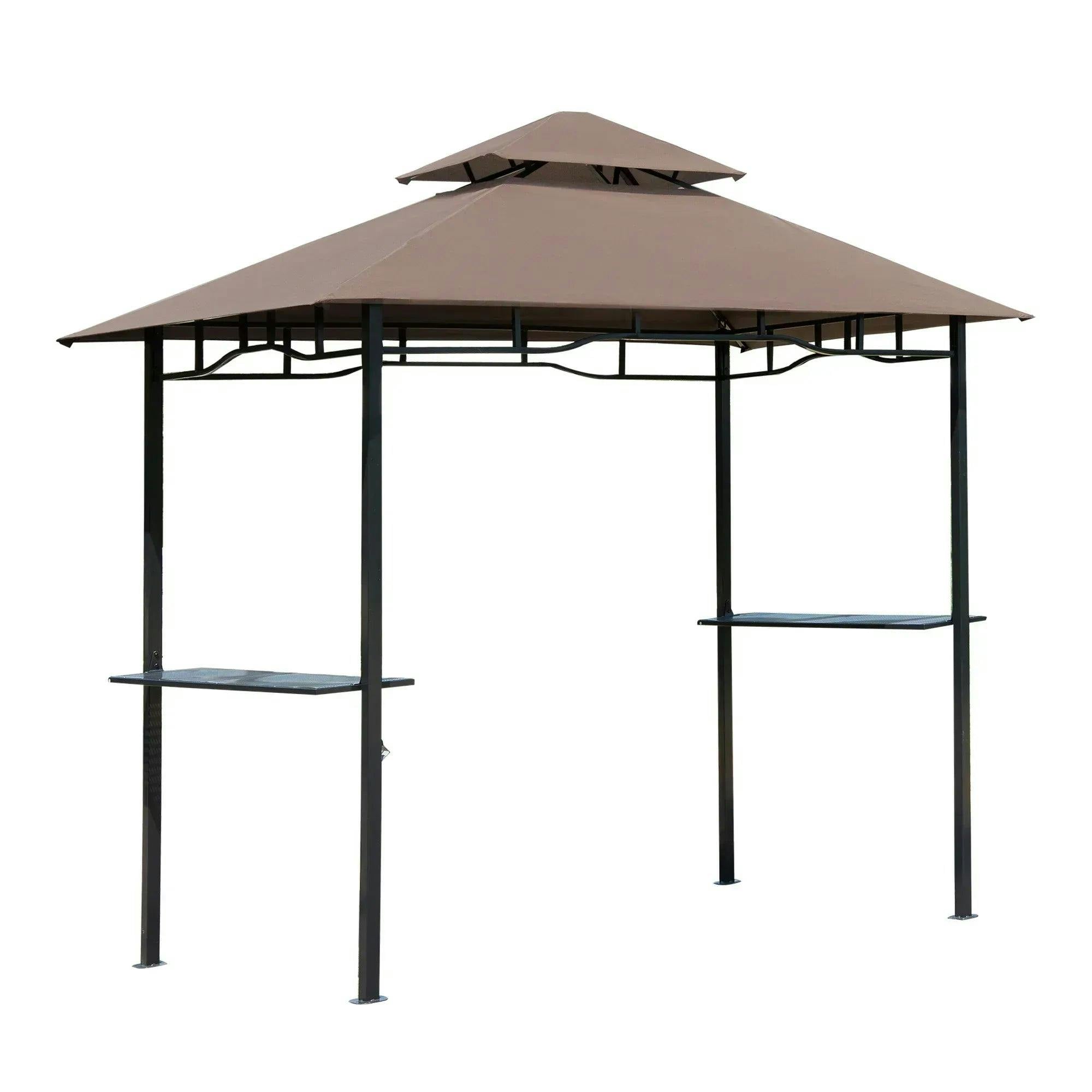 Outsunny 2.4 X 1.5M 2 Tier Coffee Bbq Grill Gazebo Canopy - Image 7