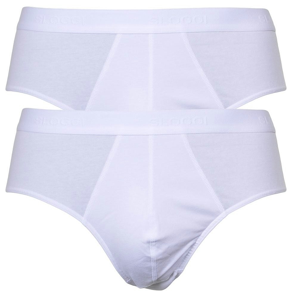 Sloggi Men's White 24/7 2-Pack Midi Briefs, - S