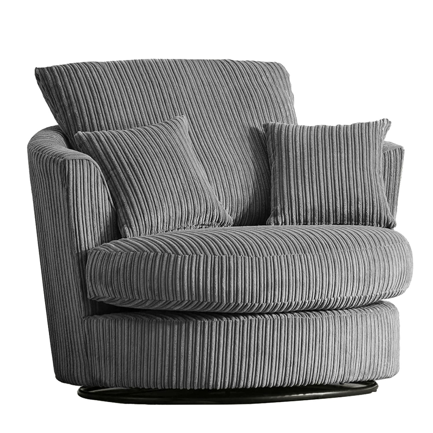Furnishings For Less Grey Luxor / Ferguson / Delta Cord Swivel Chair