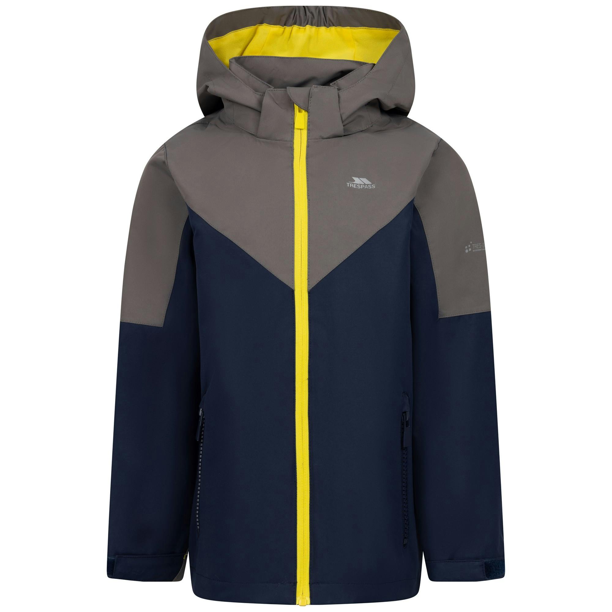 Trespass Grey Kids Blaytor Waterproof Jacket - Storm - 11-12 Years - Storm - 100% Mixed
