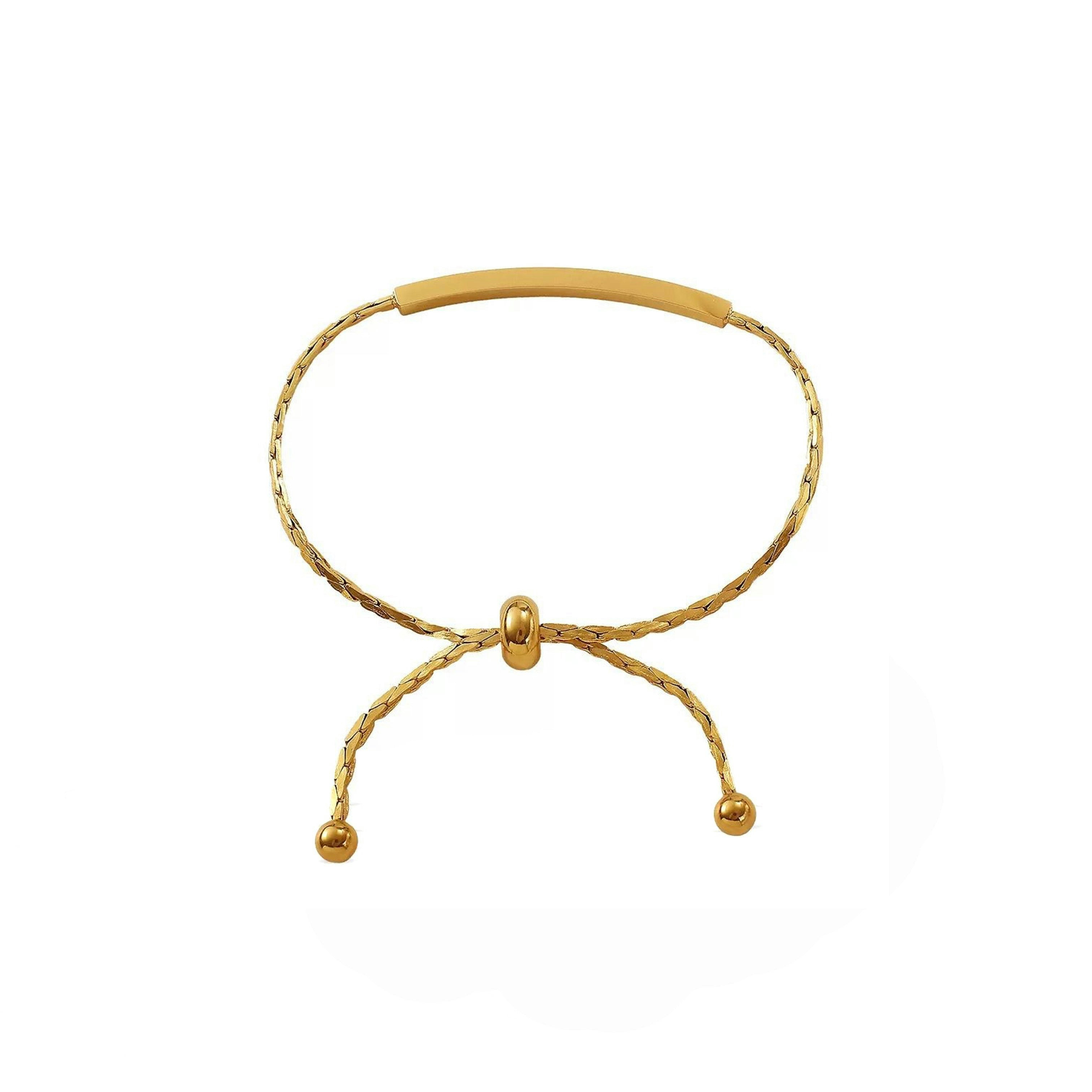 Luxe Tones Gold Novie Luxe 18Ct Plated Adjustable Plated Bar Bracelet