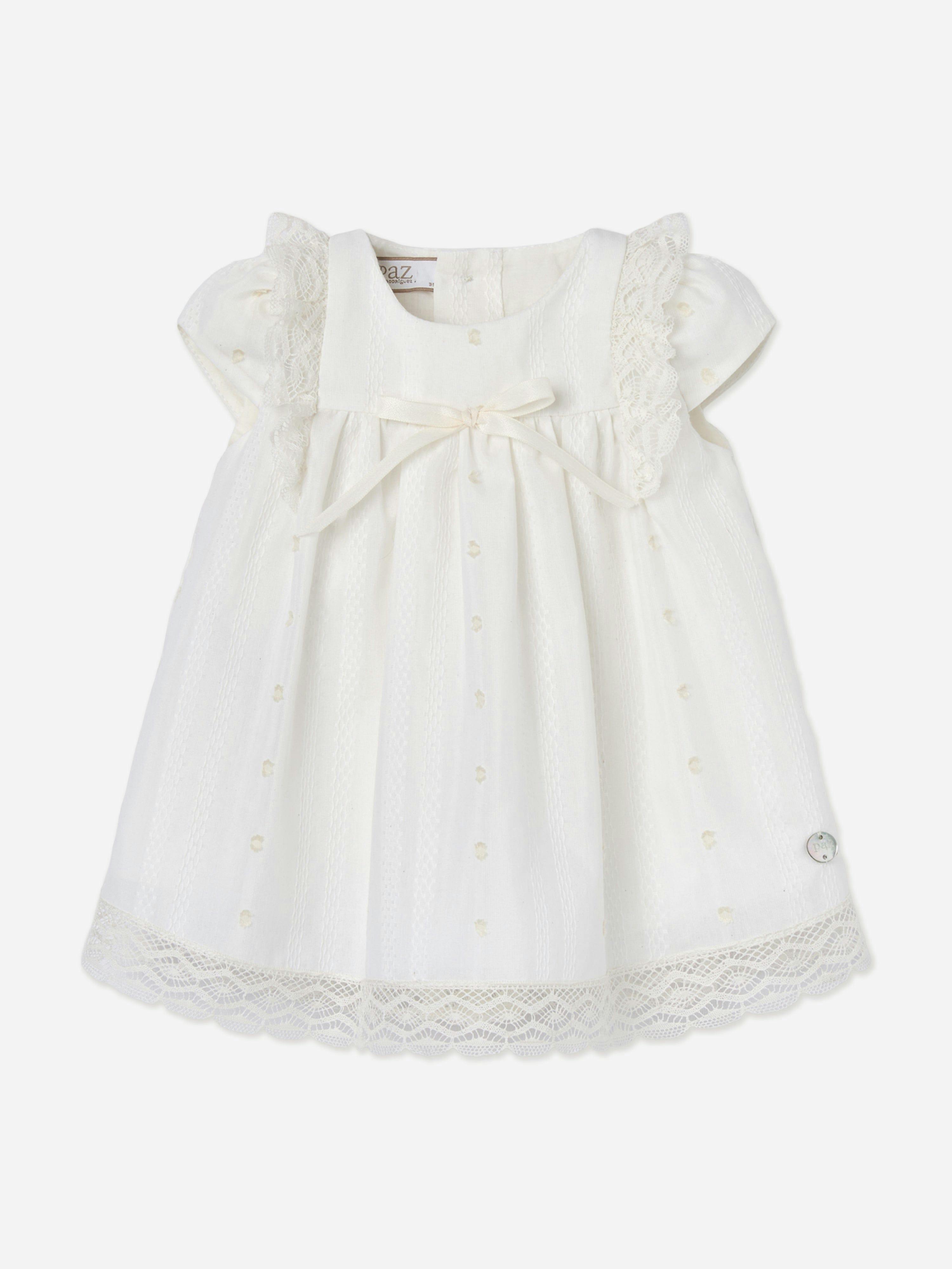 Paz Rodriguez Women's Ivory Baby Girls Lace Trim Ceremony Dress In - 18 Months