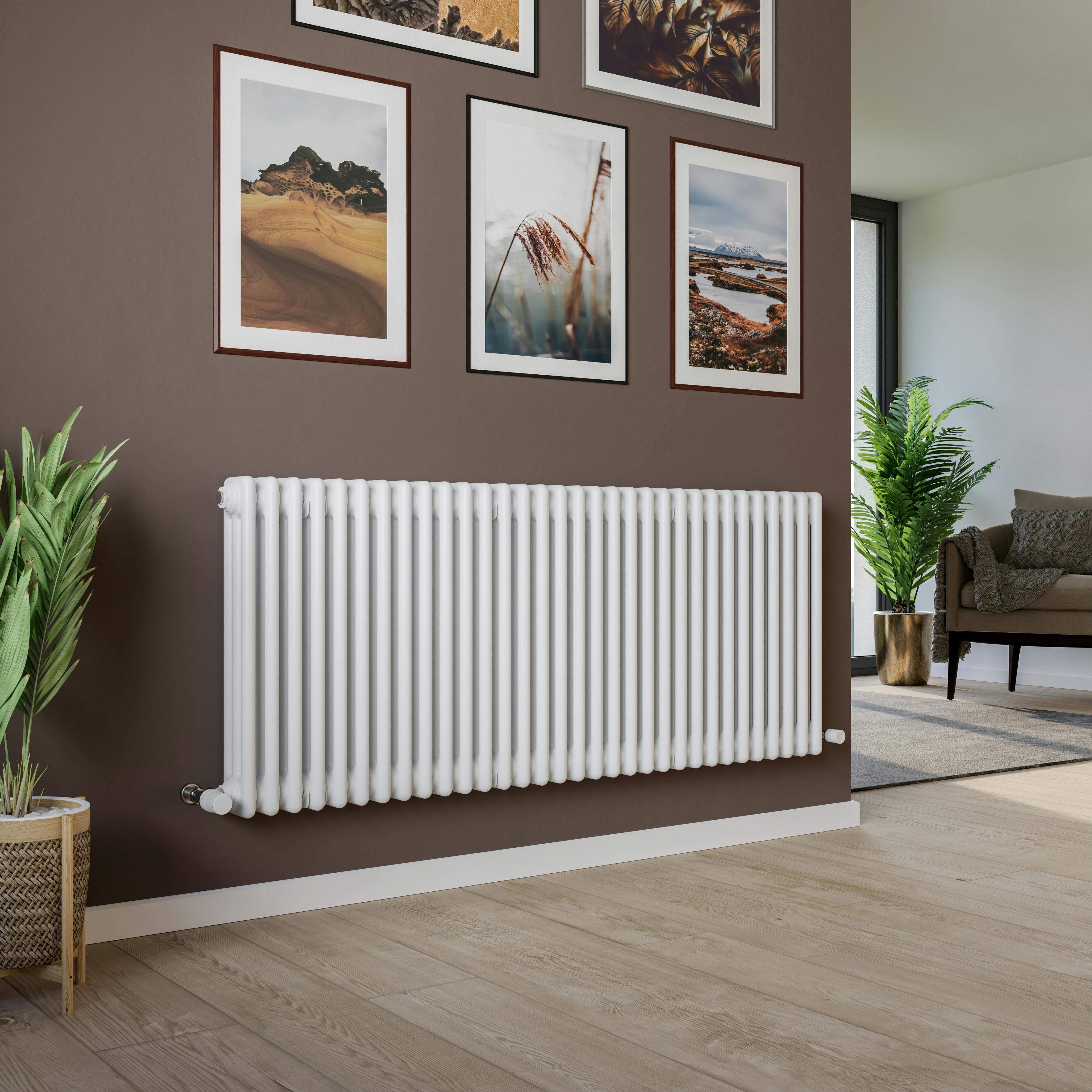 Agadon White Kylo 3 Column Traditional Radiator - 600 X 1460