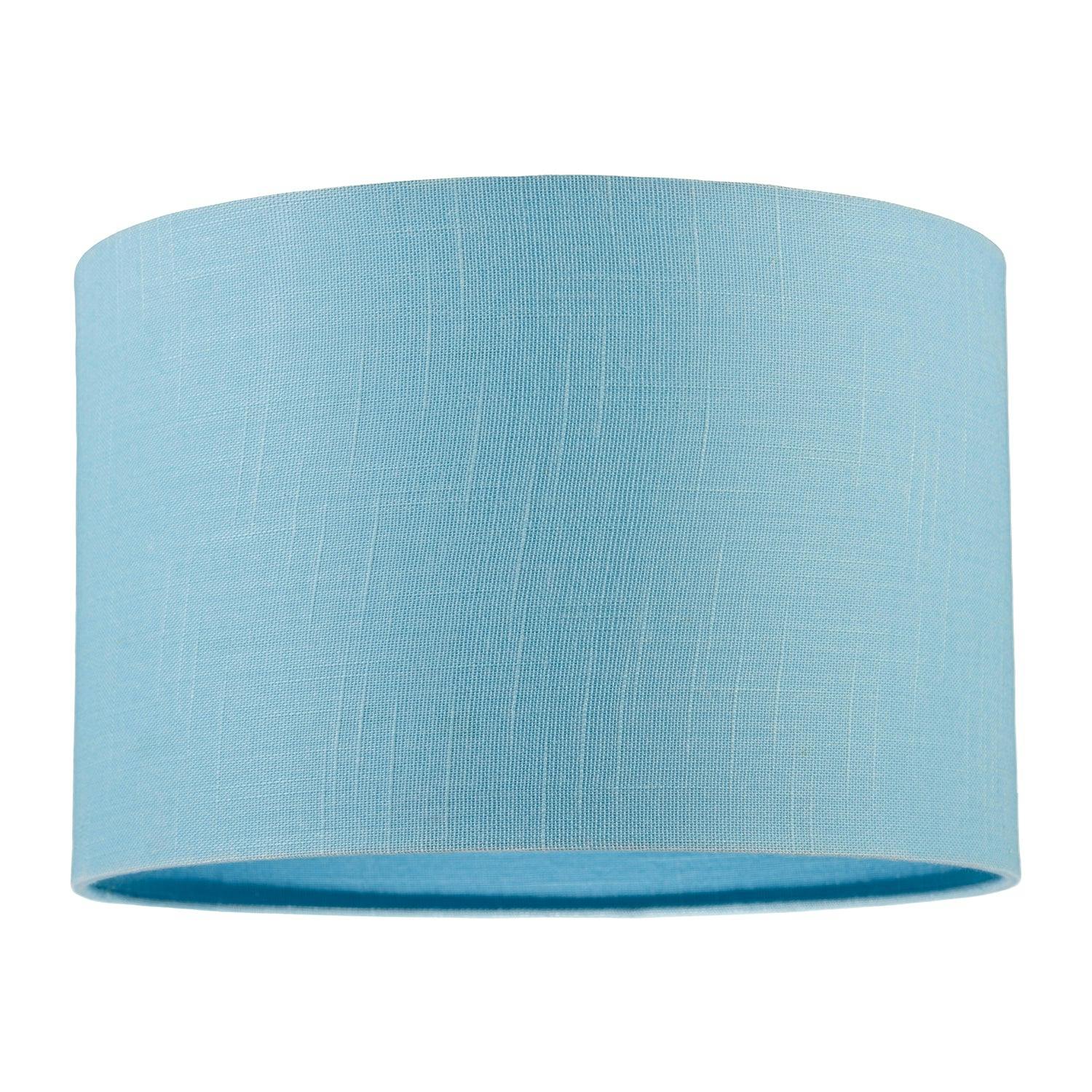Rackhams Blue Designer Ocean Current Textured Linen Fabric Circular Lamp Shade