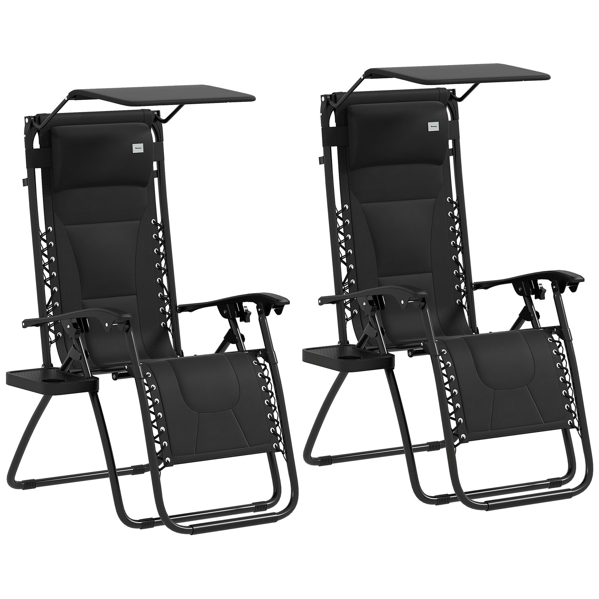 Rackhams Grey/Black Zero Gravity Lounger Chair, Folding Camping Reclining Chair, - 2 89Cm X 65Cm X 113Cm