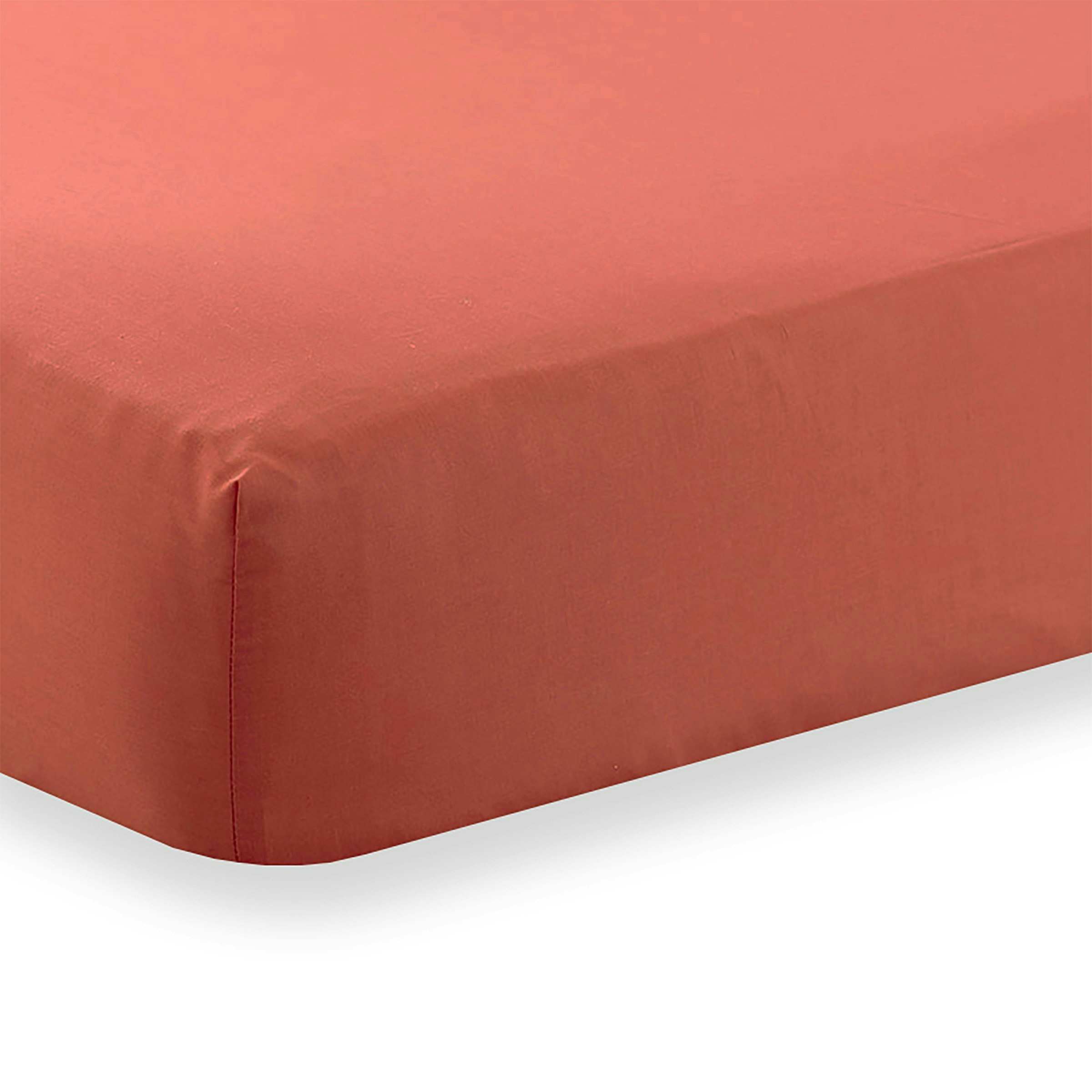 Martex Red Charlotte Thomas Poetry Plain Double Fitted Sheet - Terracotta - 122 X 190Cm - Double - Polycotton