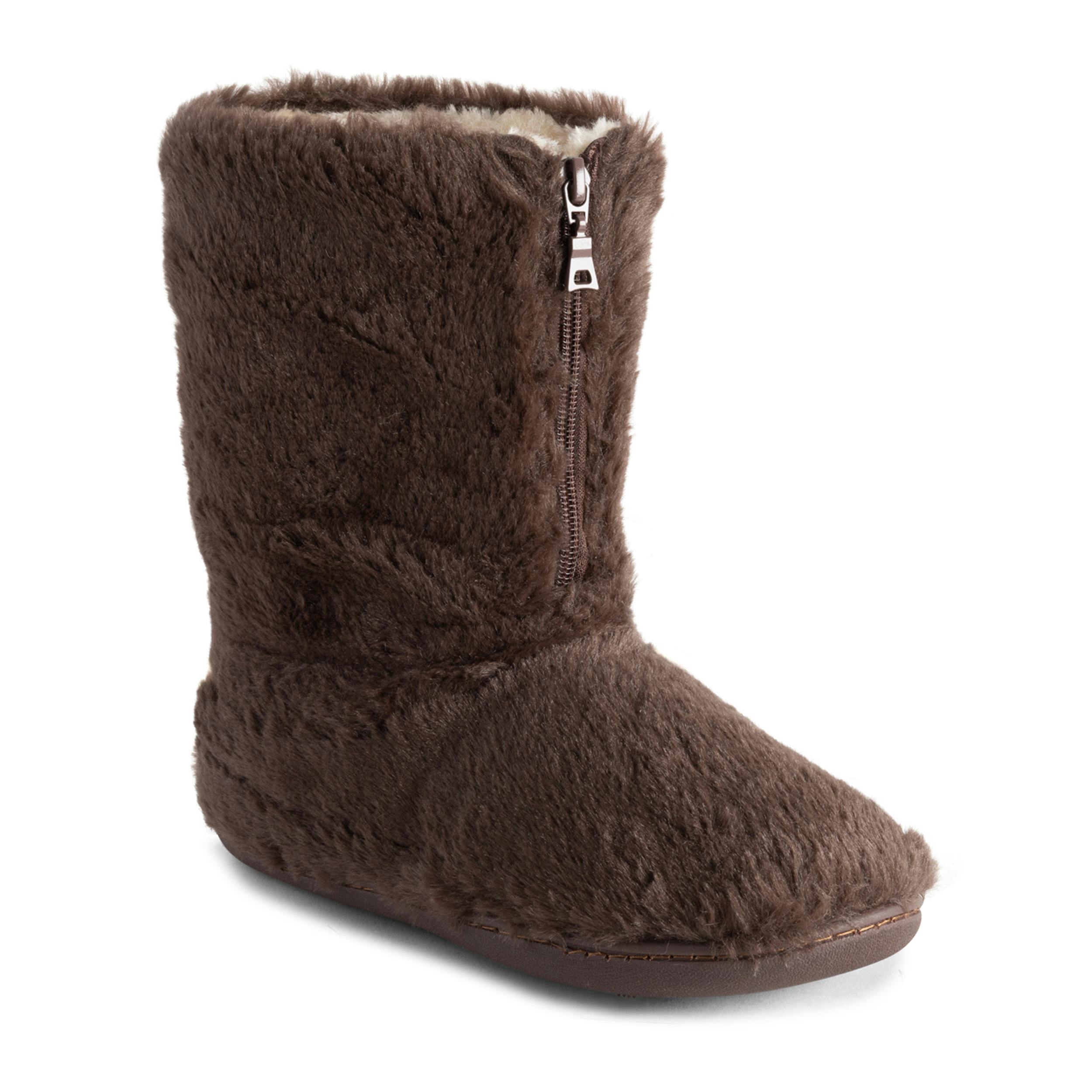 Viva Women's Brown Polar Memory Foam Zipper Faux Fur Cosy Boots - 6