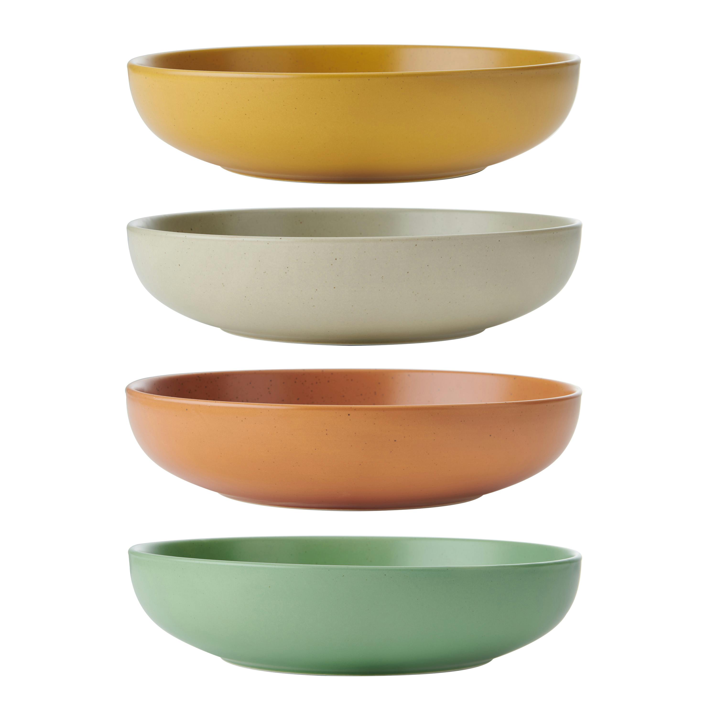Rackhams Green Idilica Stoneware Pasta Bowls, Set Of 4, 21Cm - Multicolour - Ceramic - Bowls