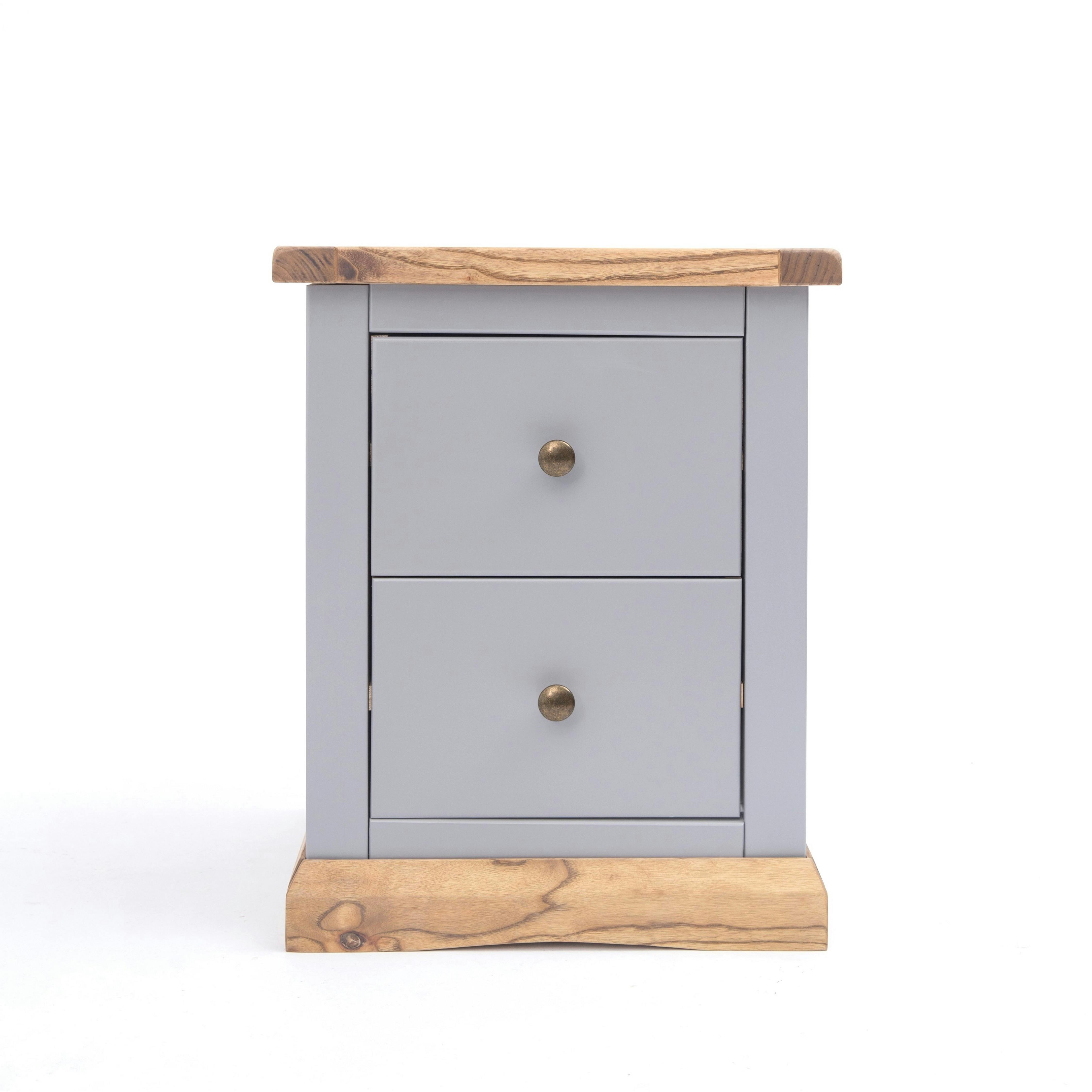 Cabinet Bits Grey Biccari 2 Drawer Bedside Table