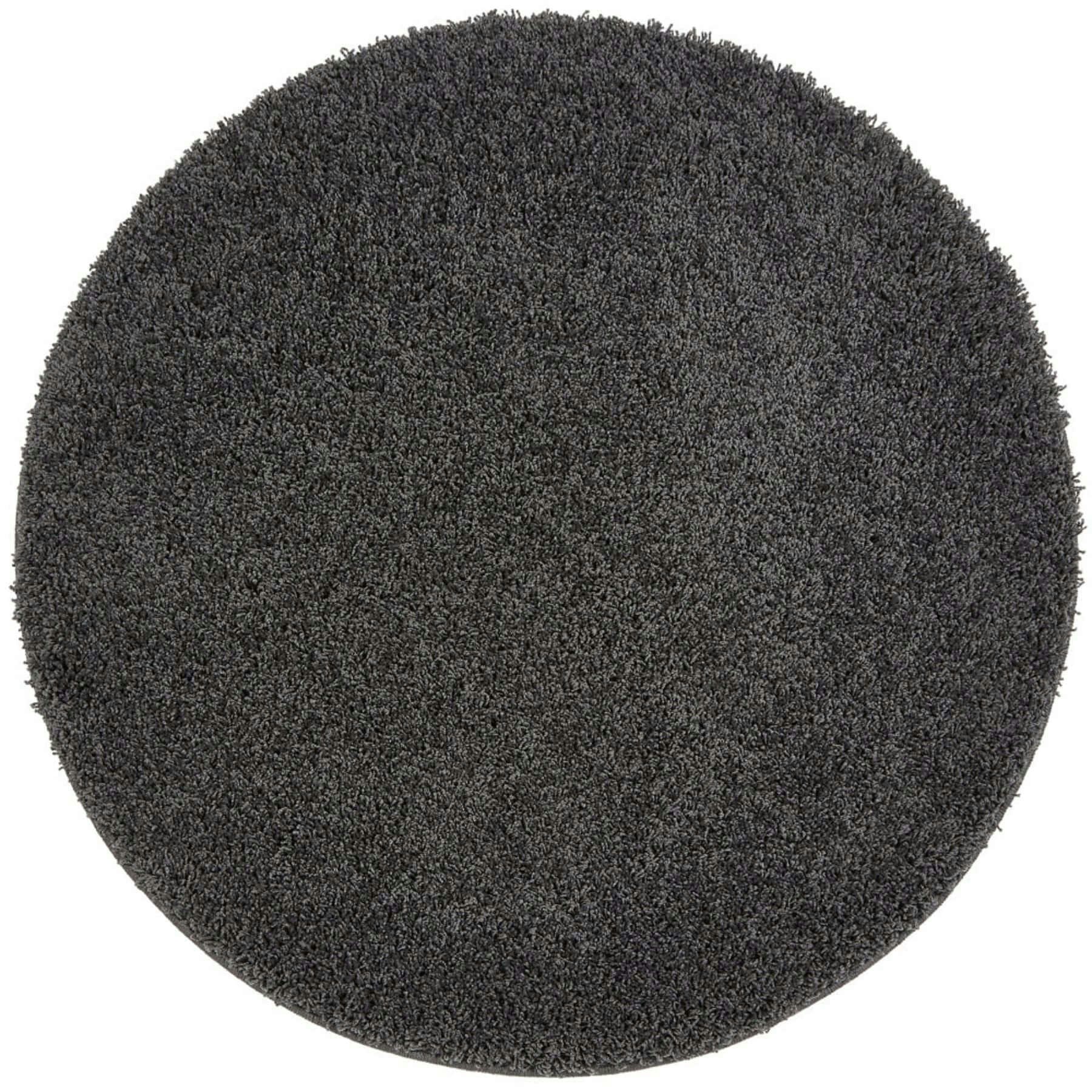 Rackhams Washable Charcoal Shaggy Rug - Ø 100 Cm