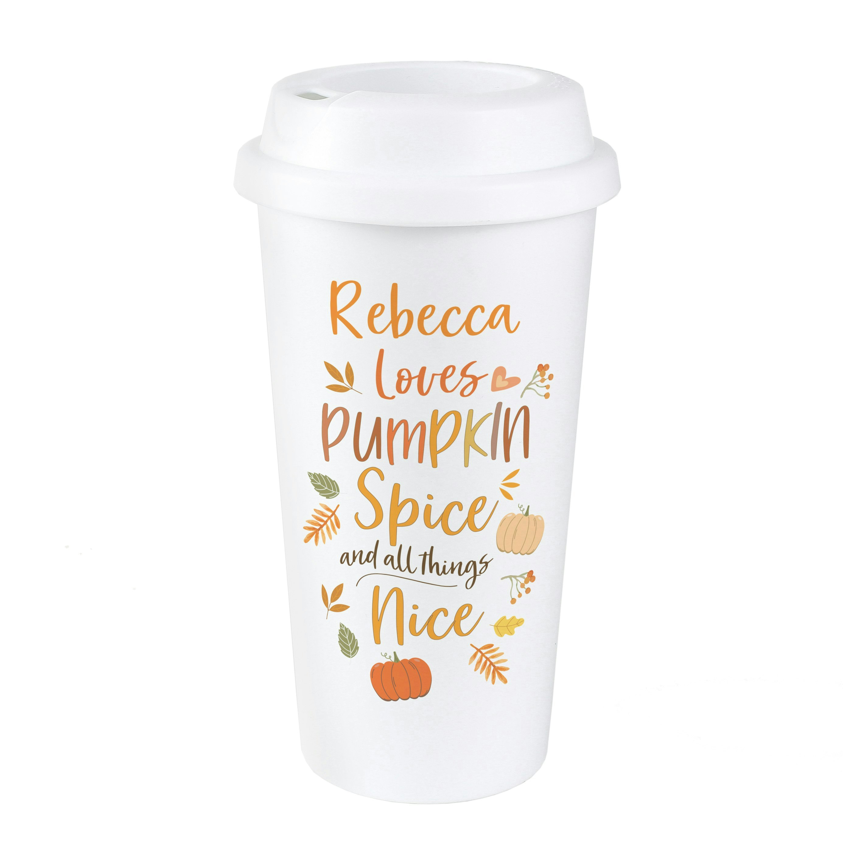 Rackhams Personalised Pumpkin Spice Travel Mug