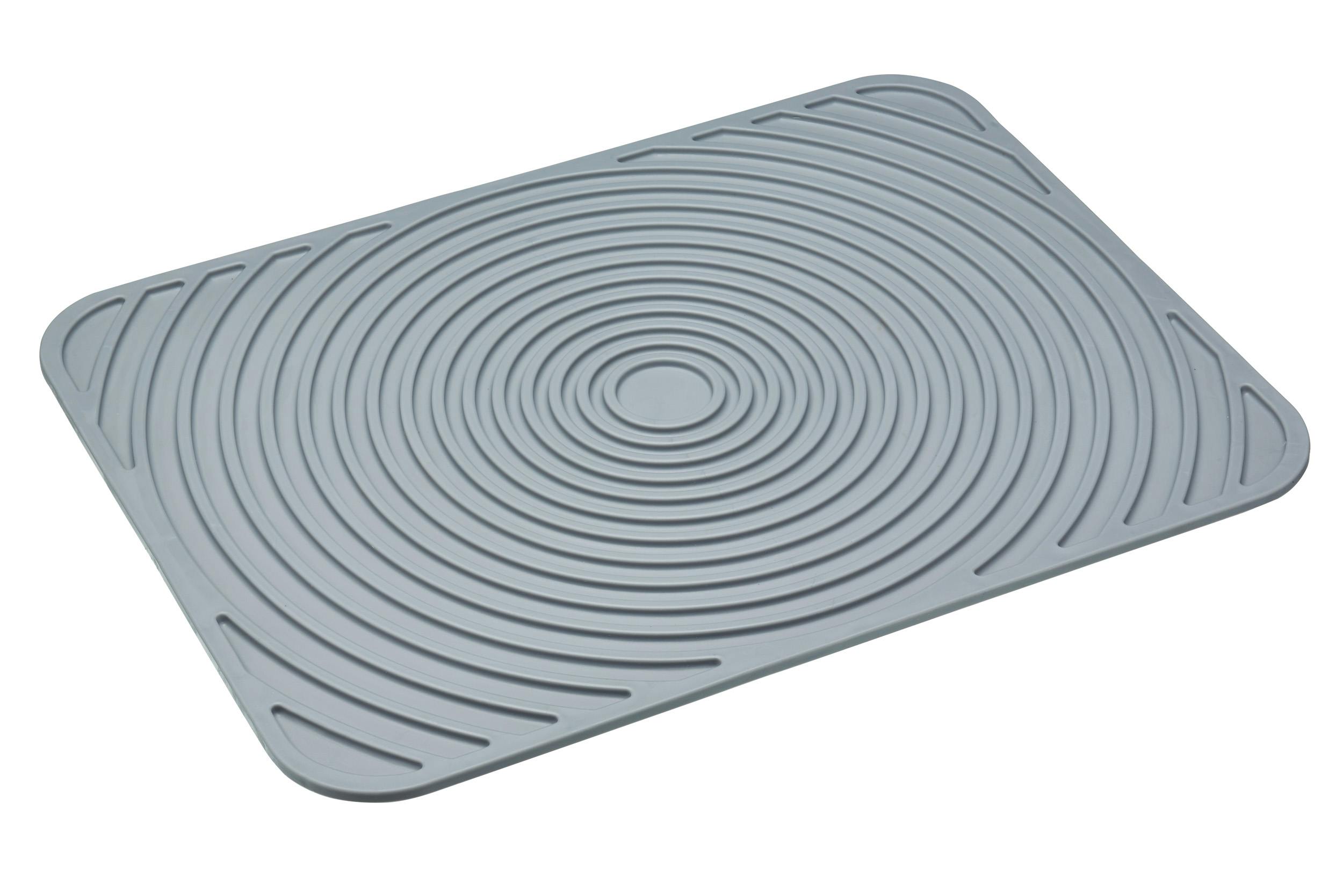 Rackhams Grey Flexible Draining Mat - Thermoplastic Rubber - Dish Drainer