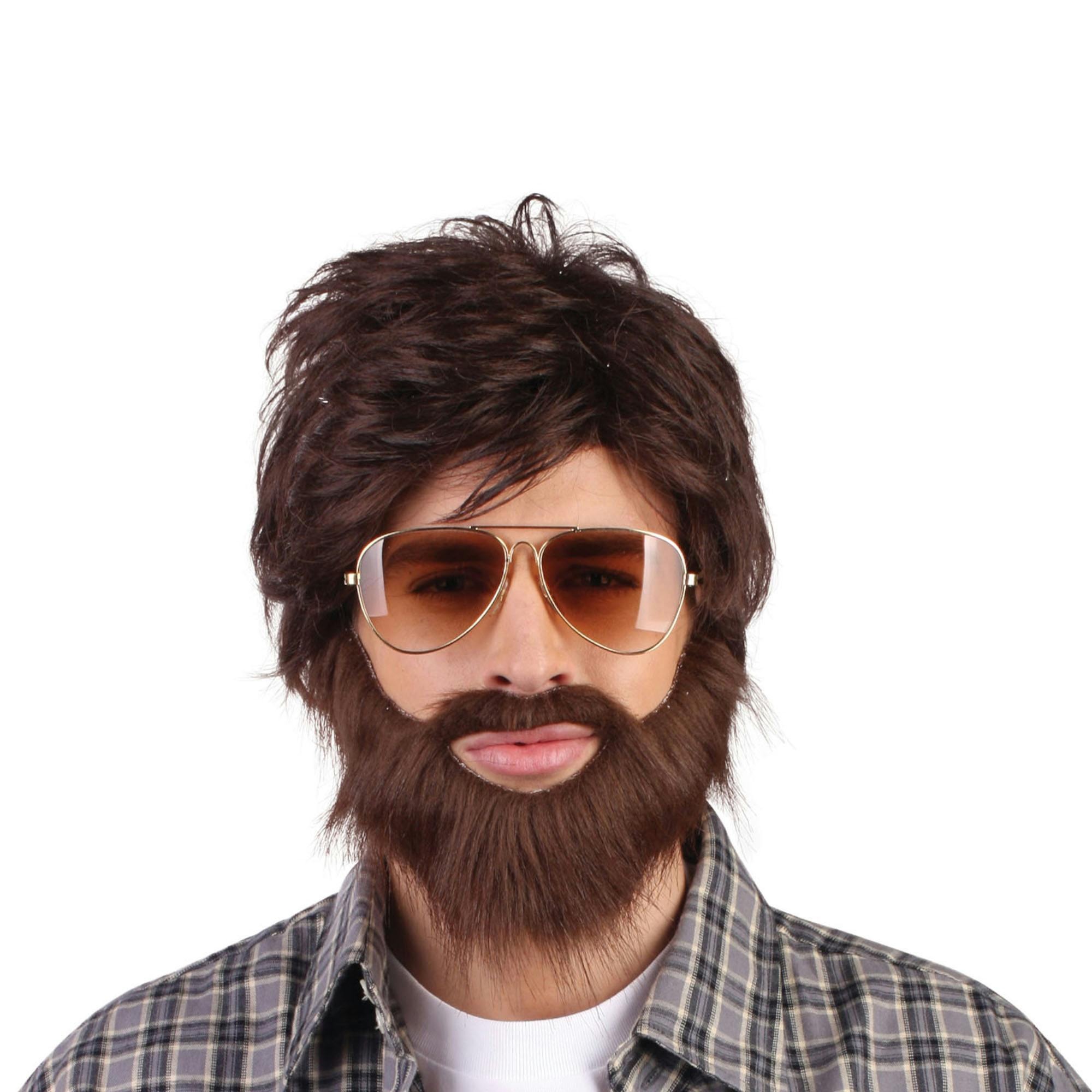 Bristol Novelty Unisex Brown Vegas Vacation Wig And Beard Set - One Size