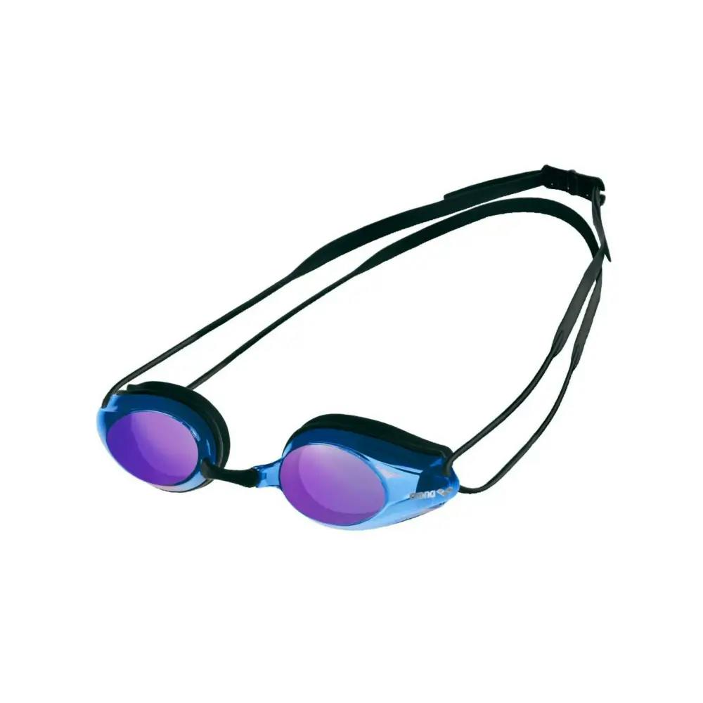 Arena Black/Blue Tracks Mirror Swim Goggle - Mirrored Lens