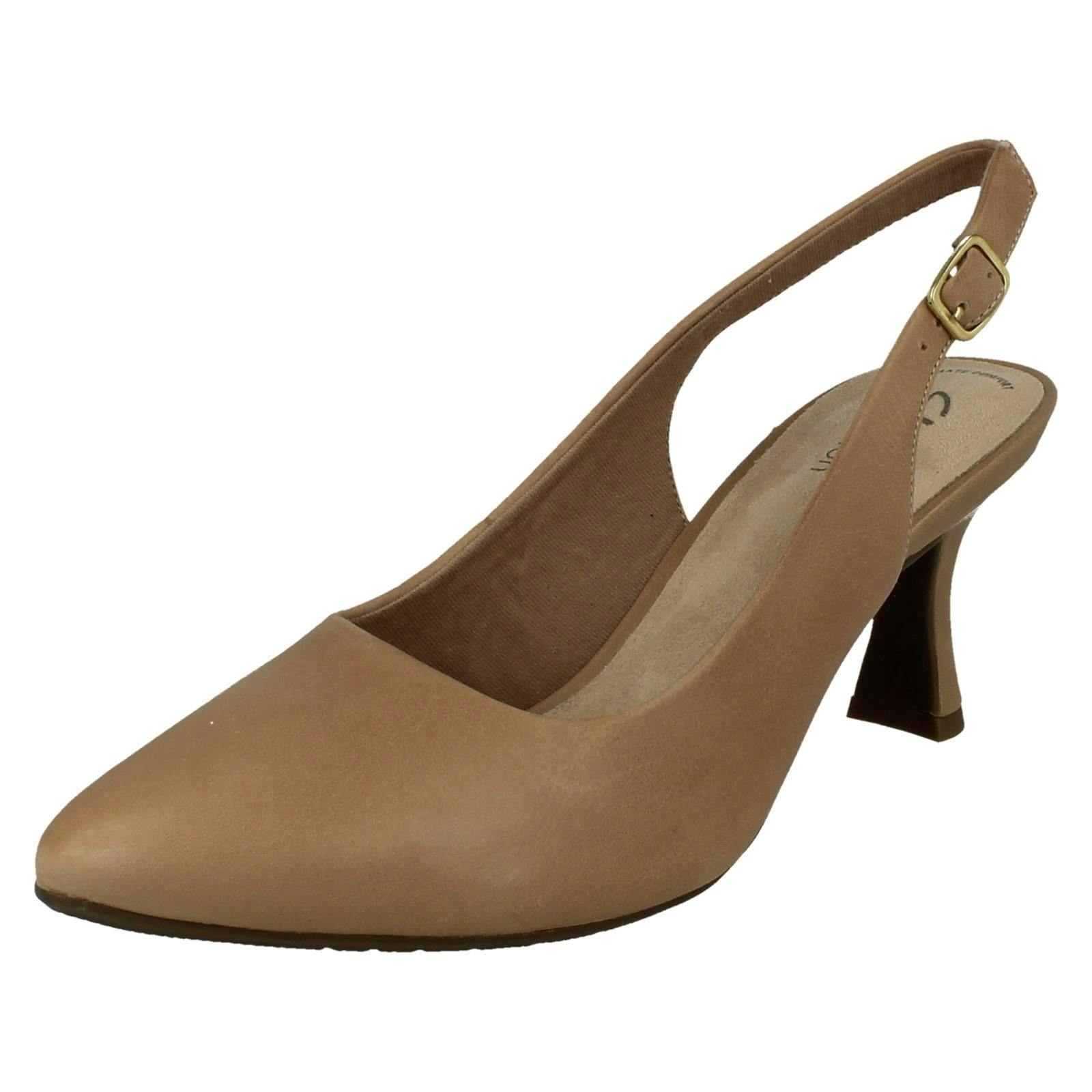 Clarks Women's Beige Buckle Fastening Slingback Shoes Kataleyna Step - Warm - Uk 5.5 - D