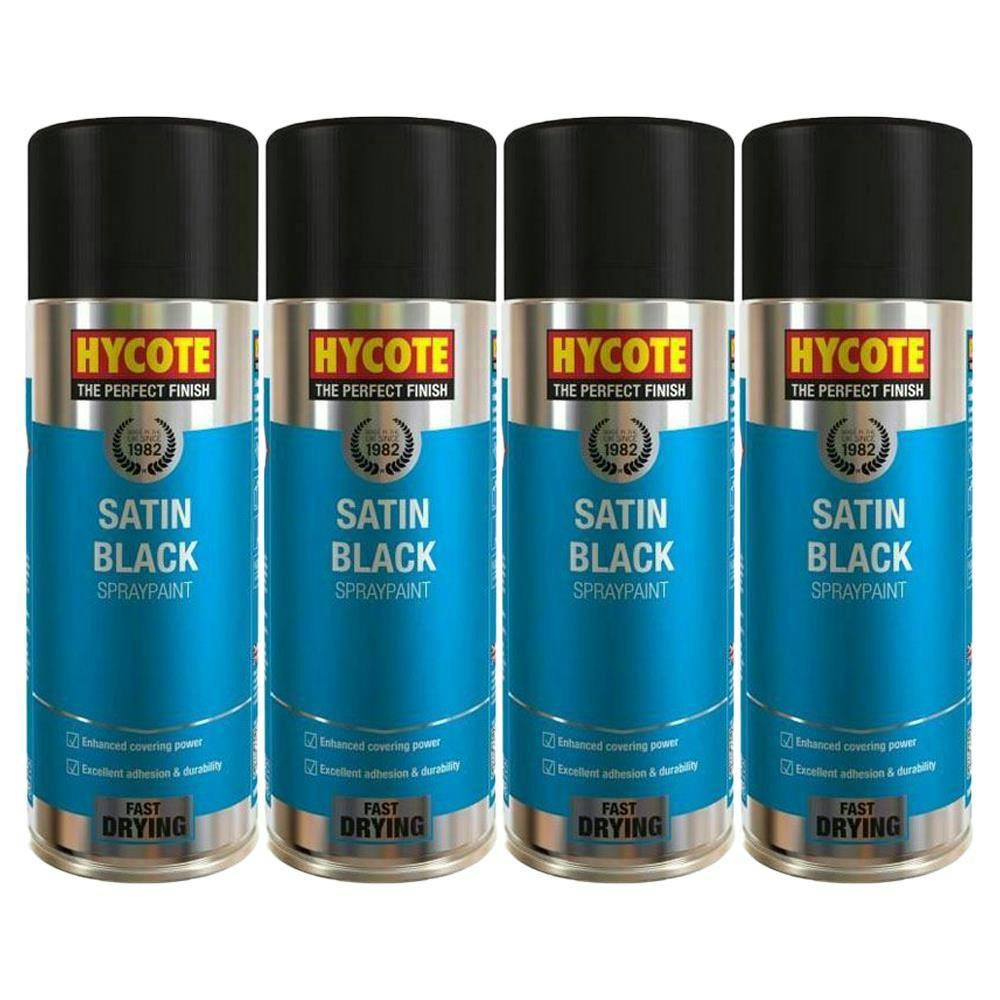 Hycote Black 6X Satin Spray Paint 400Ml - Image 9