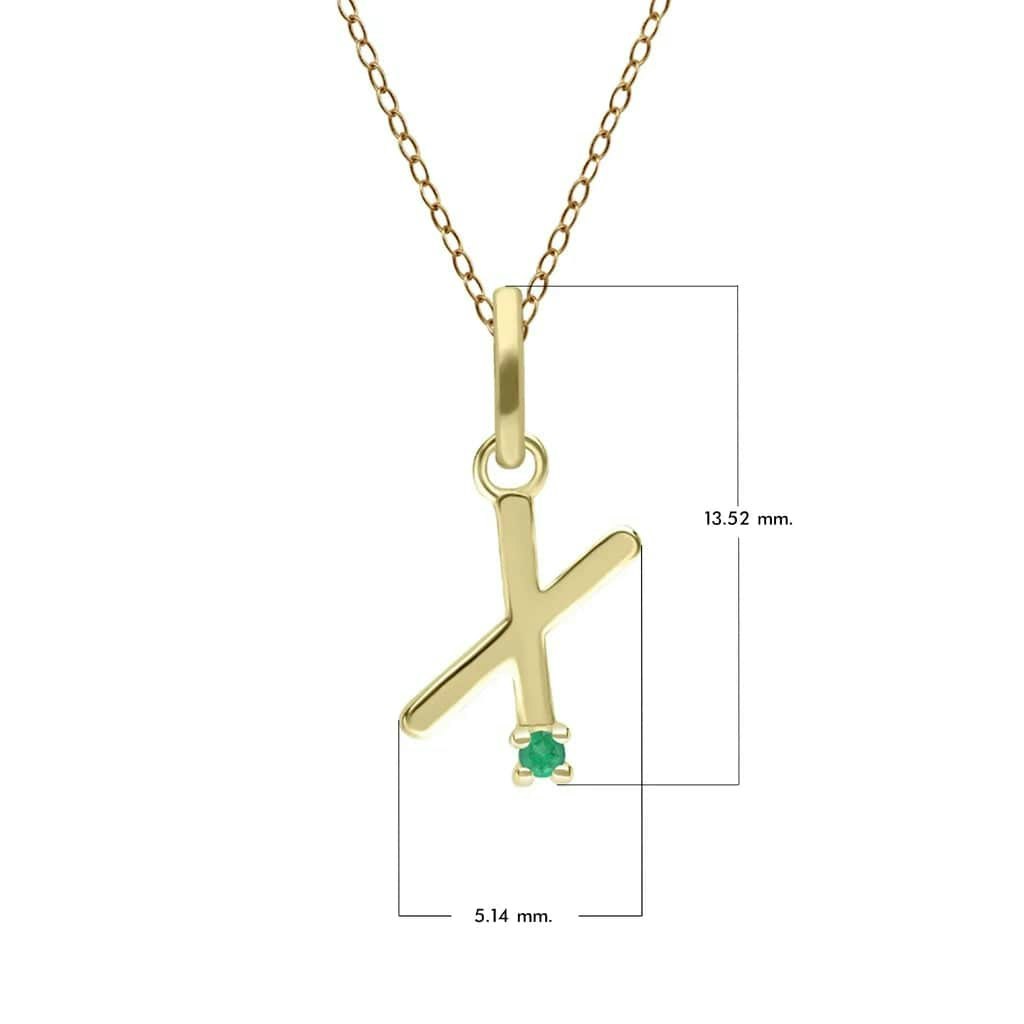 Gemondo Yellow/Gold Initial Emerald Letter Necklace In 9Ct - X