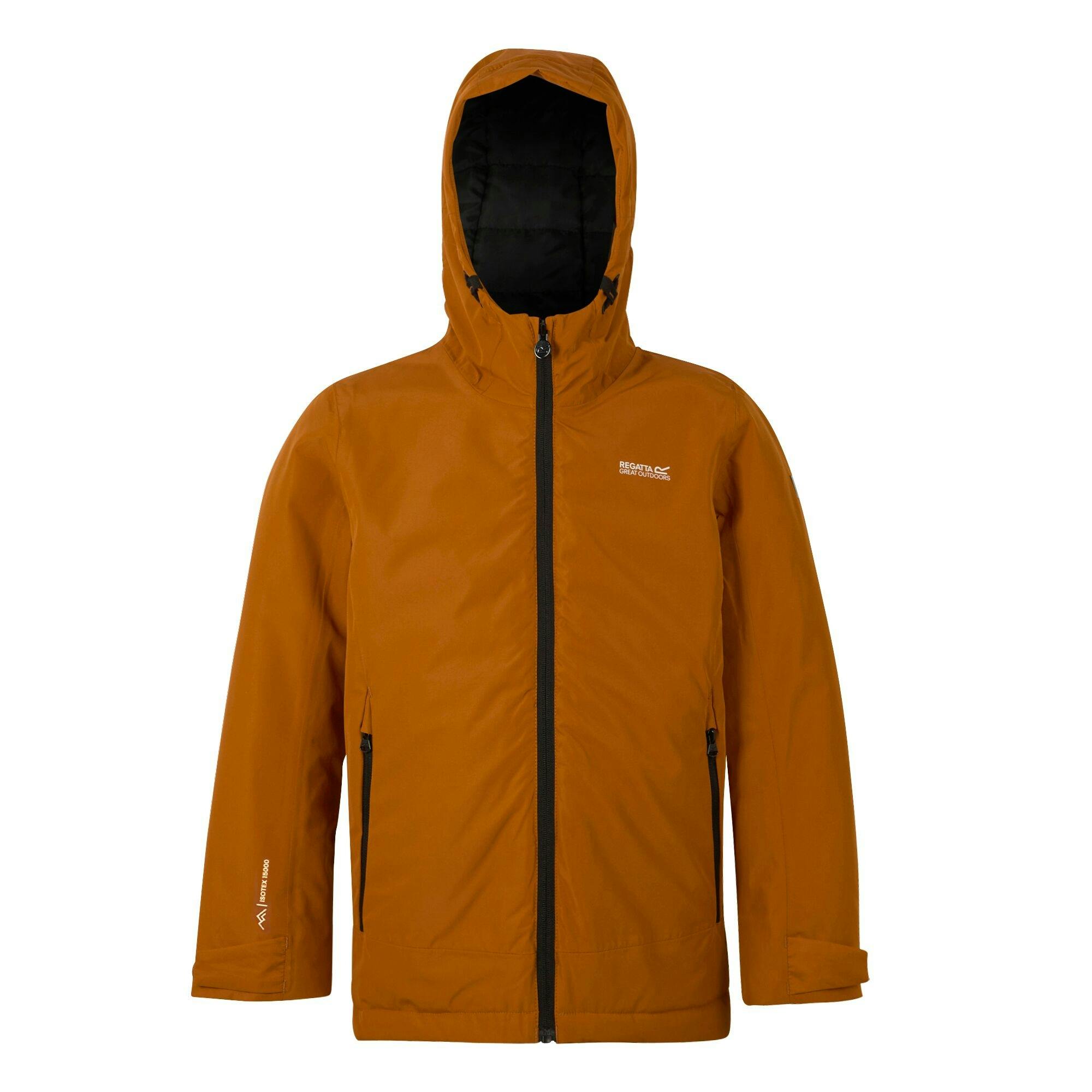 Regatta Black Kids Frelton Waterproof Jacket - Pumpkin Spice/ - 9-10 Years - Pumpkin Spice/ - 100% Polyester