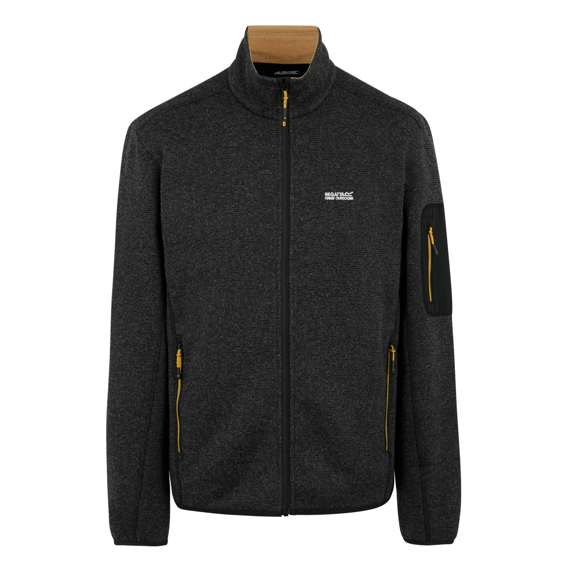 Regatta Men's Black/Gold Newhill Marl Full Zip Fleece Jacket - Xxl