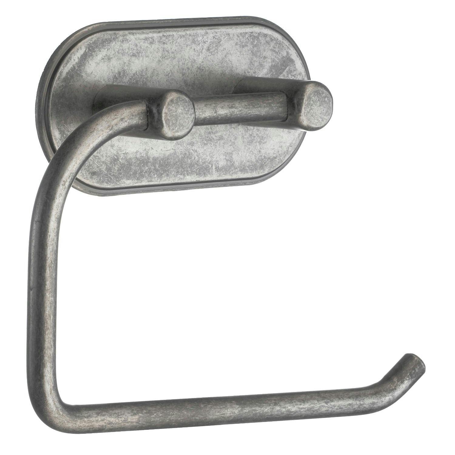 Beslagsboden Pewter Finish Toilet Roll Holder Self Adhesive Bathroom Wall Mounted