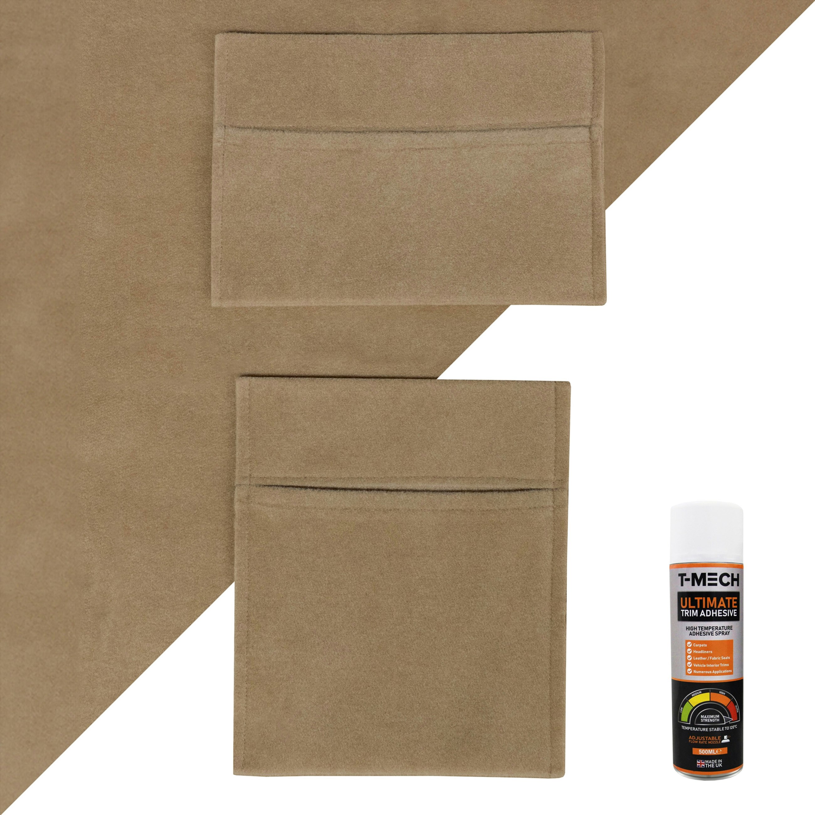 Monstershop Beige Van Carpet Lining, Storage Pouches & Adhesive Glue 550Cm X 200Cm