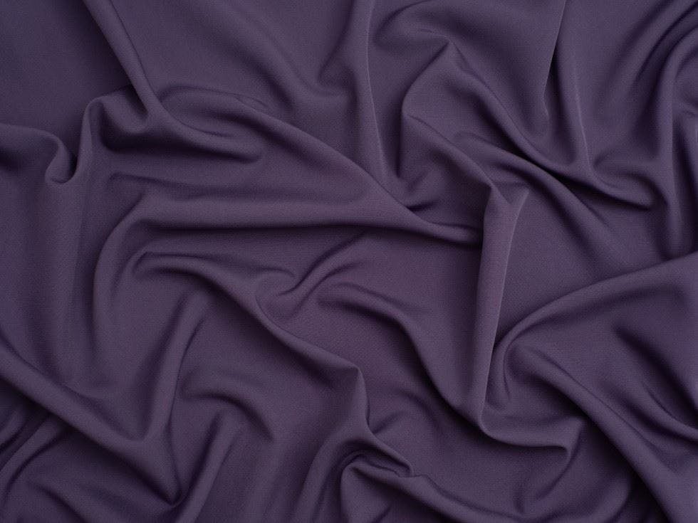 Minerva White Core Range Soft Touch Crepe Fabric - Plain Design Dressmaking Fabric, 110 Cm / 44" Wide - Per Metre - Aubergine