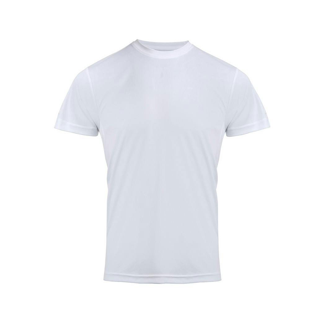 Premier Men's White Coolchecker Chef T-Shirt In | Size: Medium - Image 2