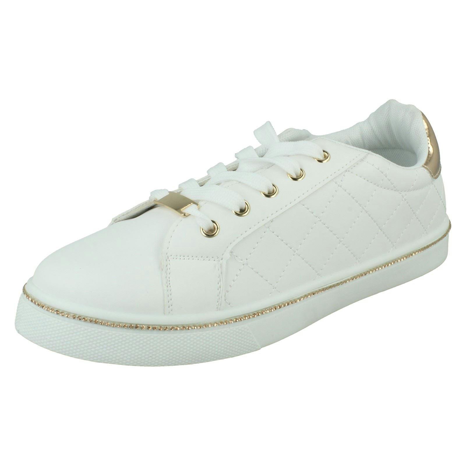 Spot On Women's White Casual Trainers F7190 - Uk 5