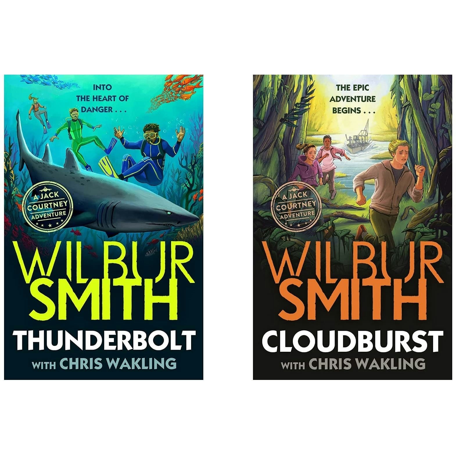 Piccadilly Press Jack Courtney Adventures Series 2 Books Collection Set By Wilbur Smith (Cloudburst & Thunderbolt)